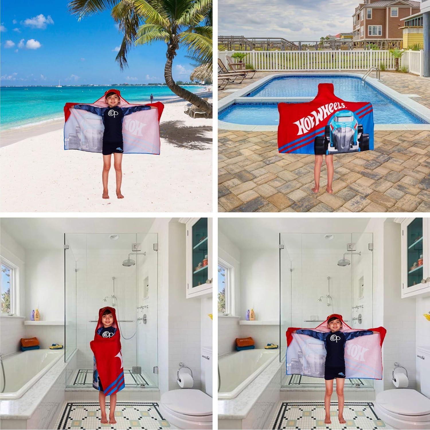 Toalla con Capucha Hot Wheels 61x127 cm Algodón Franco Kids