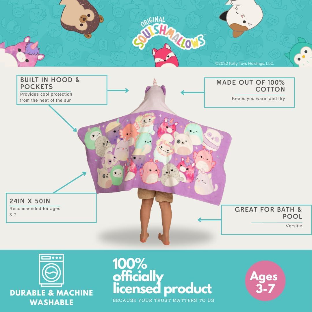 Toalla con Capucha Squishmallows Franco 61x127 cm Algodón