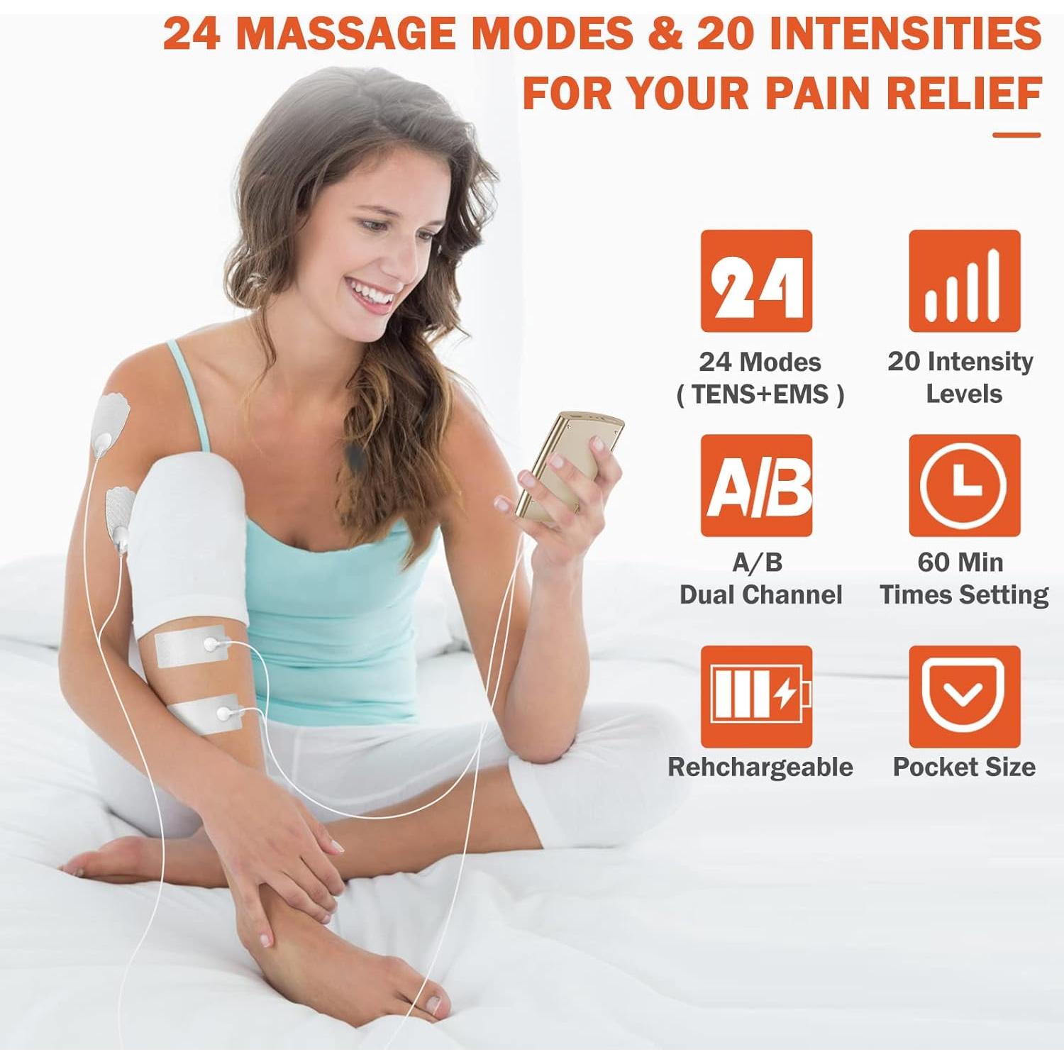 DOMAS TENS Estimulador Muscular Doble Canal 24 Modos