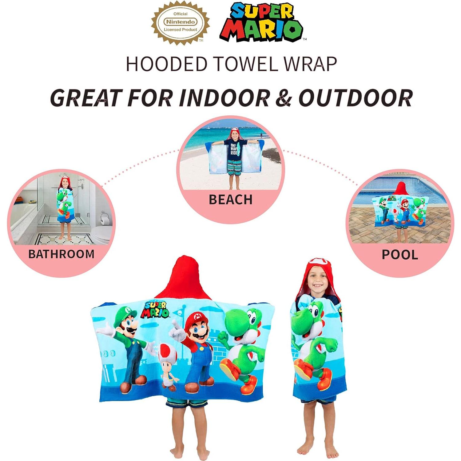 Toalla con Capucha Super Mario Franco Kids 61x127 cm