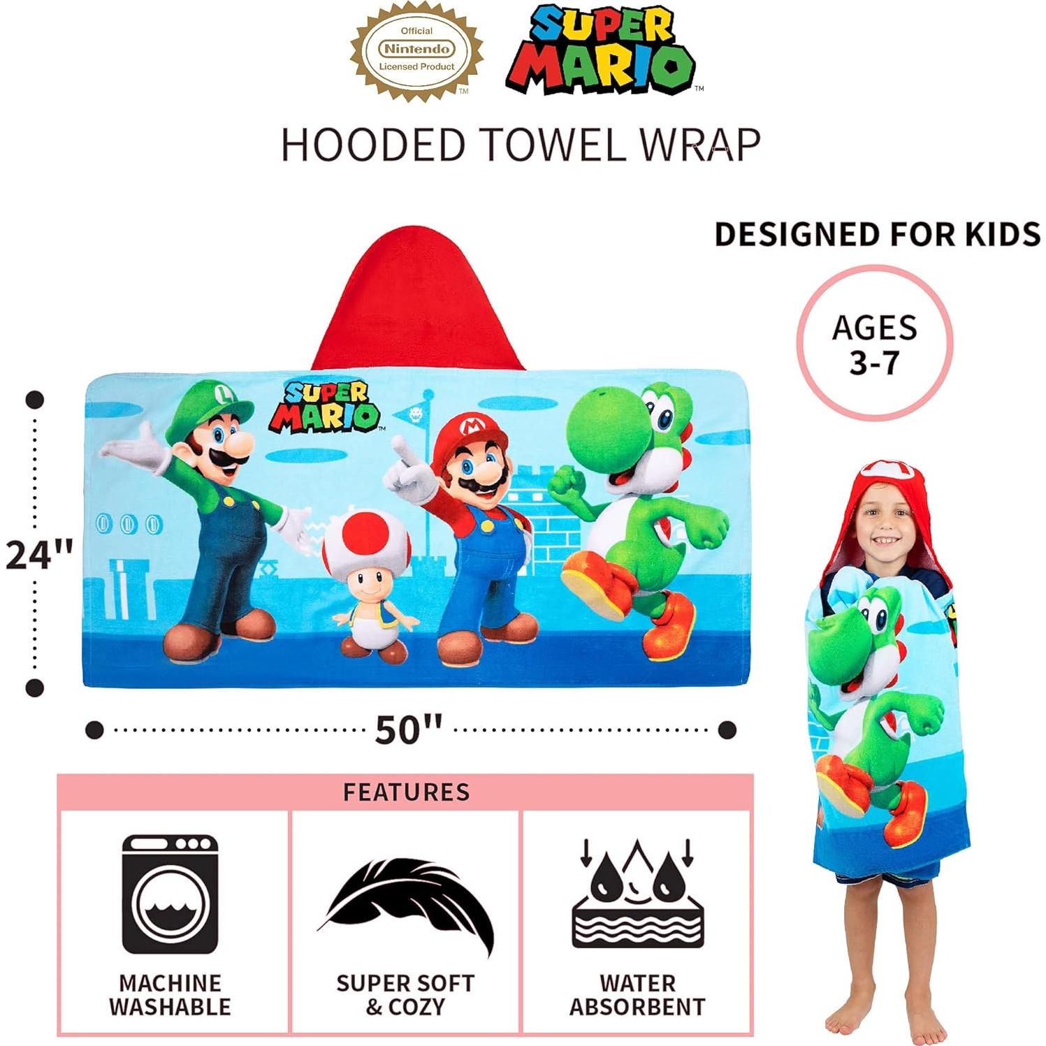 Toalla con Capucha Super Mario Franco Kids 61x127 cm