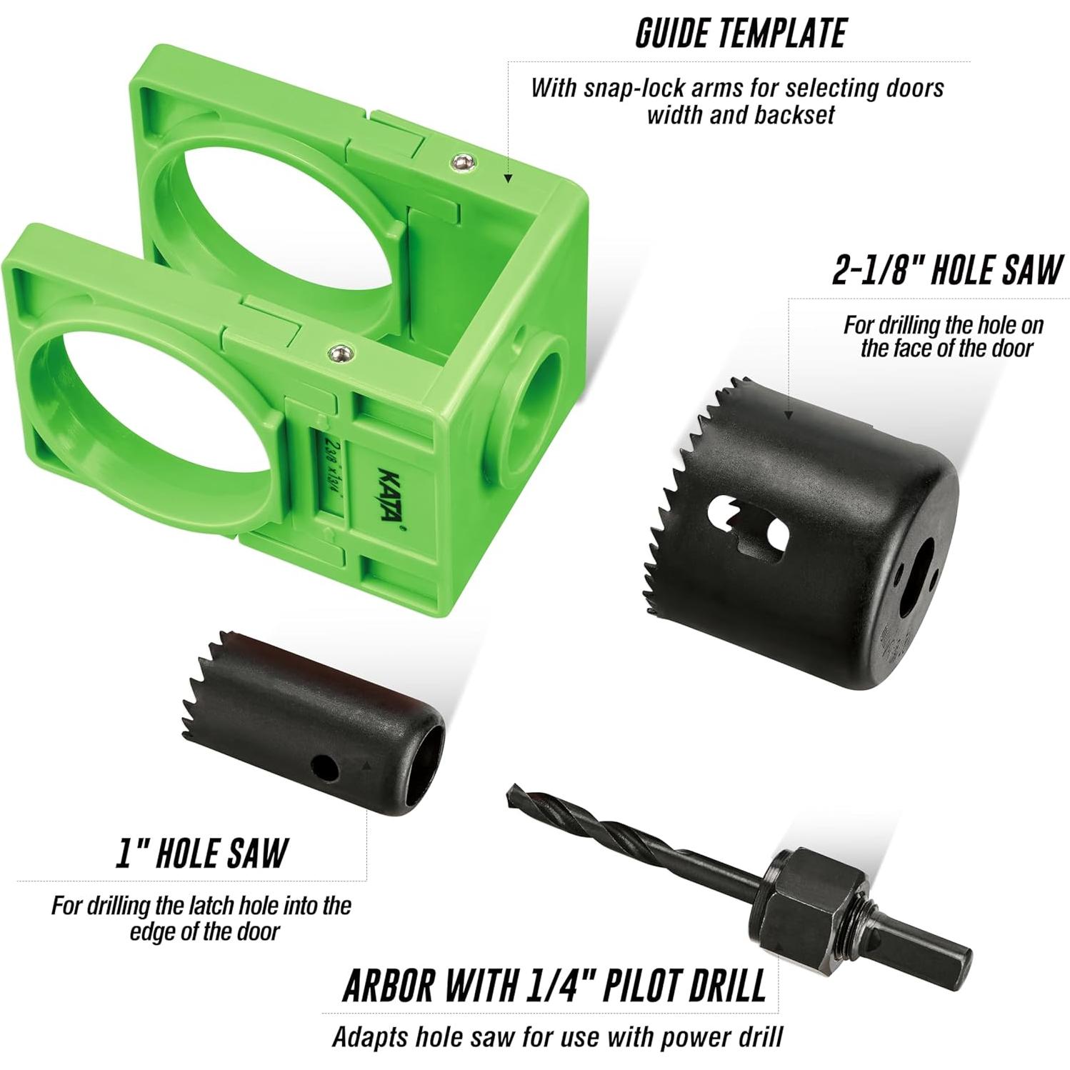 Kit de Instalación de Cerraduras KATA con Plantilla Guía Verde