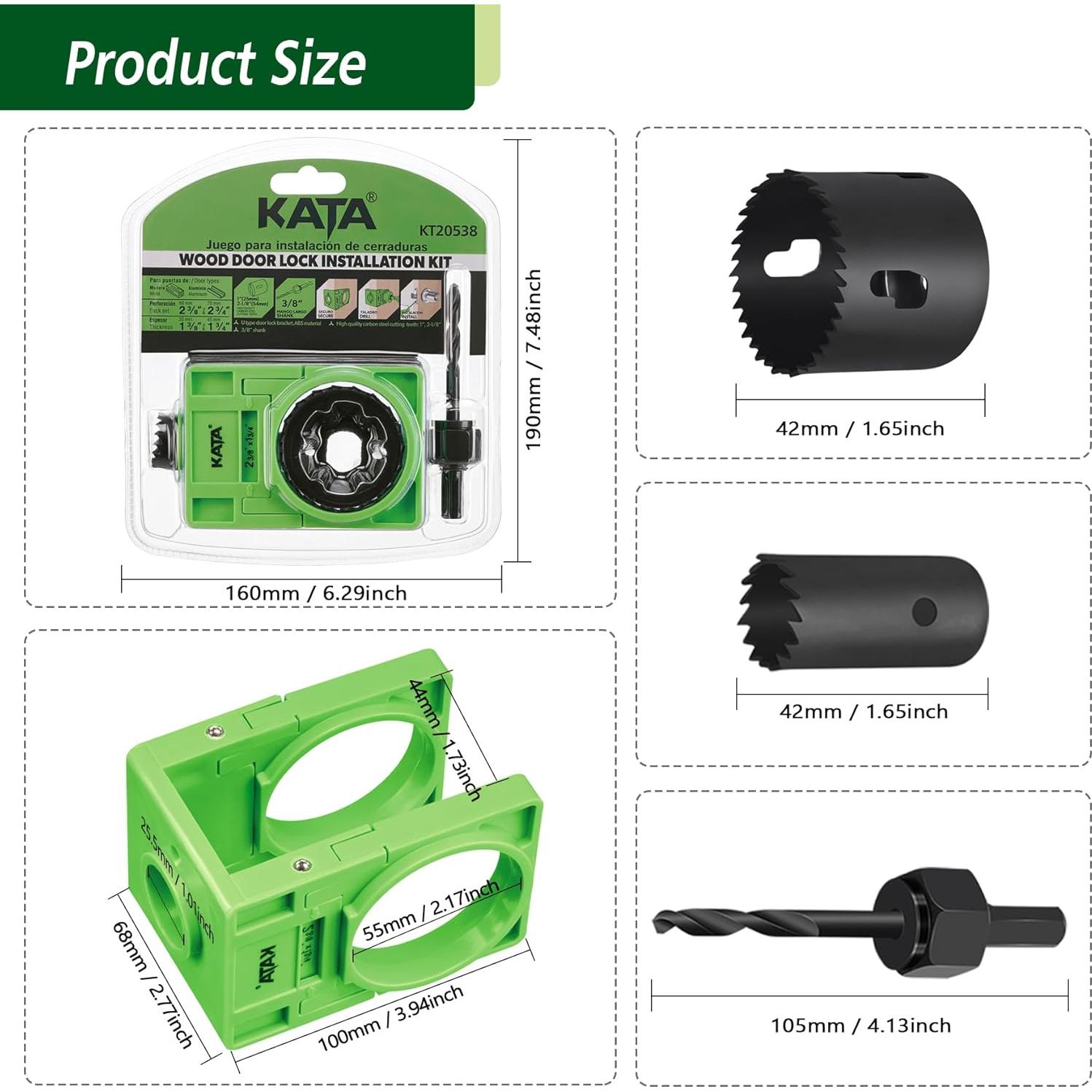 Kit de Instalación de Cerraduras KATA con Plantilla Guía Verde