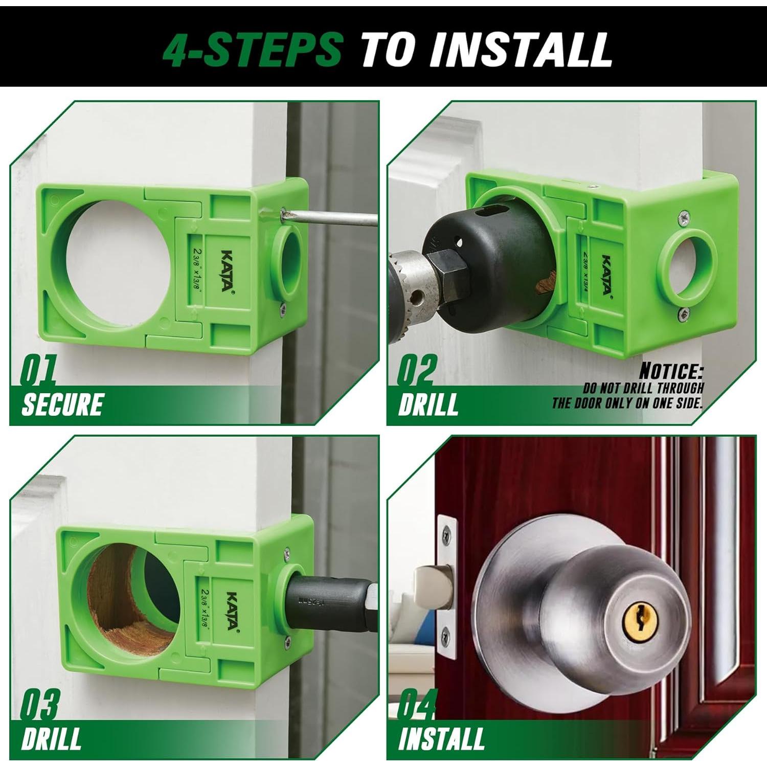 Kit de Instalación de Cerraduras KATA con Plantilla Guía Verde