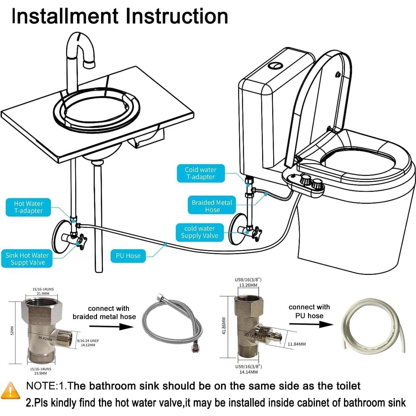 Accesorio de Bidet GLIGAM No Eléctrico Frío y Caliente