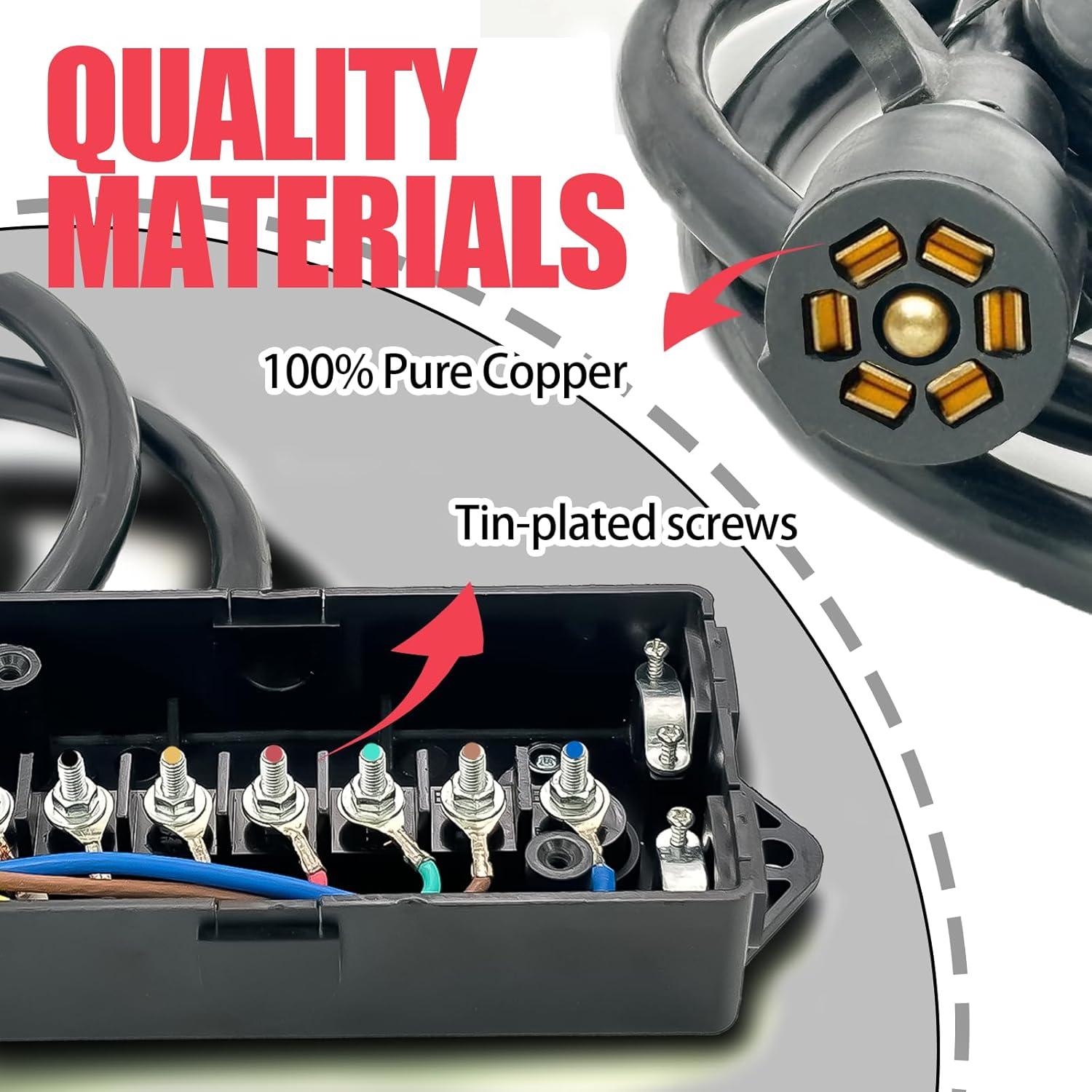 Kit de Arnés de Cableado para Remolque GLUWPA 7 Pines 8 Pies