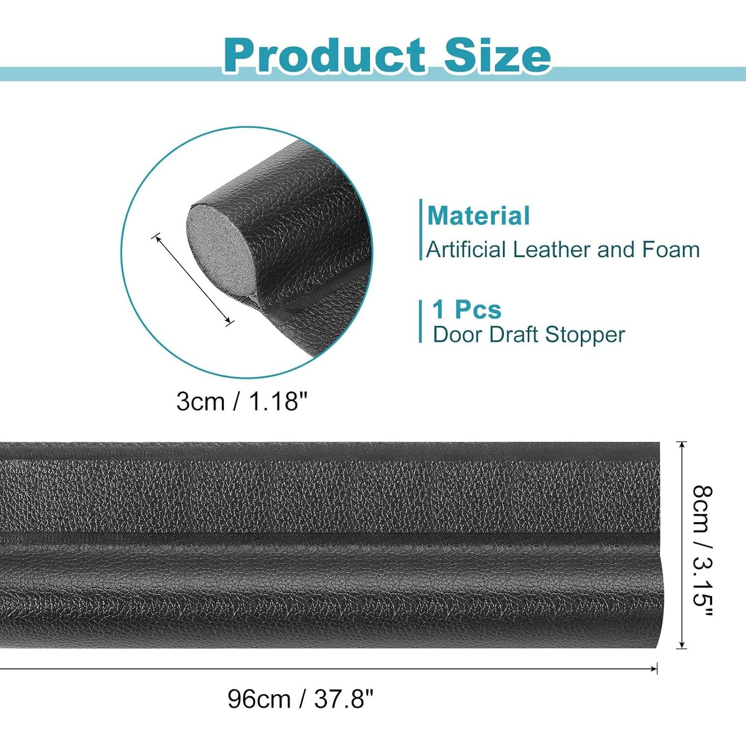 Tapón Aislante para Corrientes de Aire uxcell 96x8 cm Negro