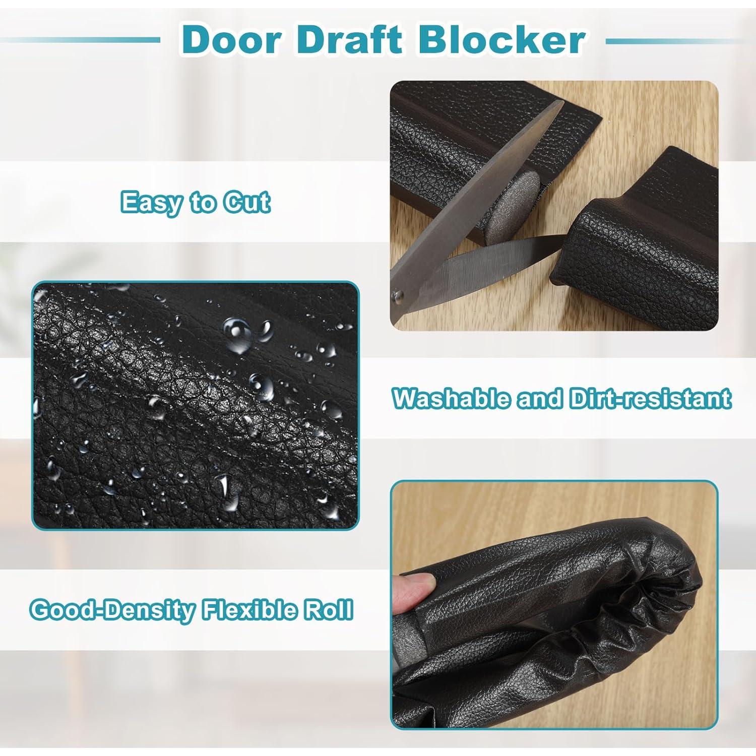 Tapón Aislante para Corrientes de Aire uxcell 96x8 cm Negro