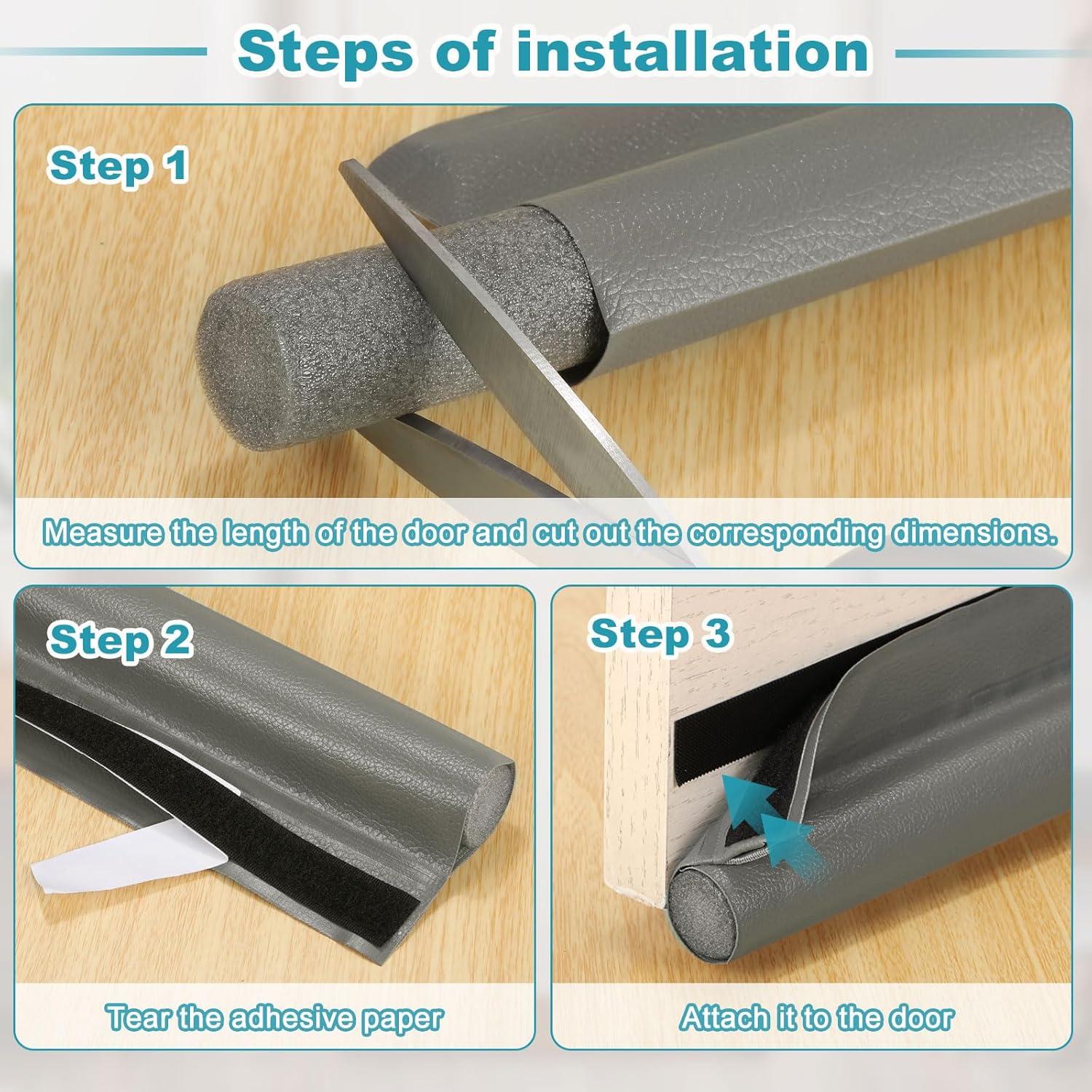 Tapón Aislante para Corrientes de Aire uxcell 96x8 cm Negro