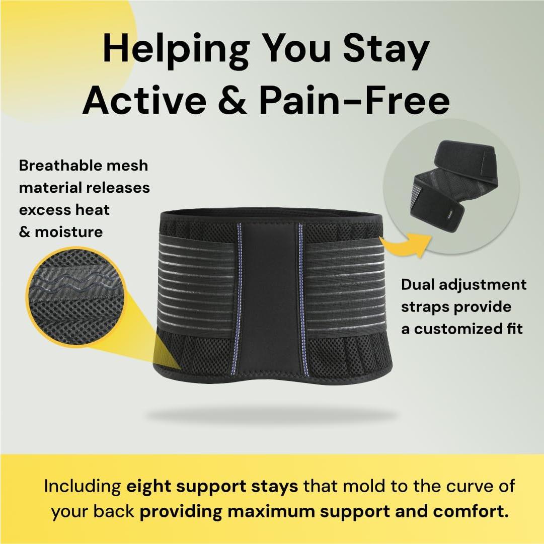 Cinturón Lumbar BraceUP XXL para Alivio de Espalda Baja