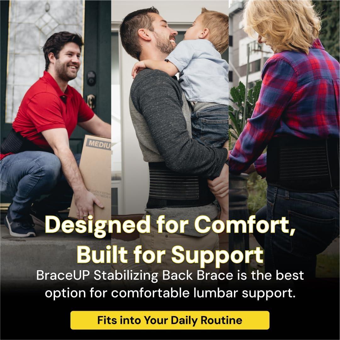 Cinturón Lumbar BraceUP XXL para Alivio de Espalda Baja