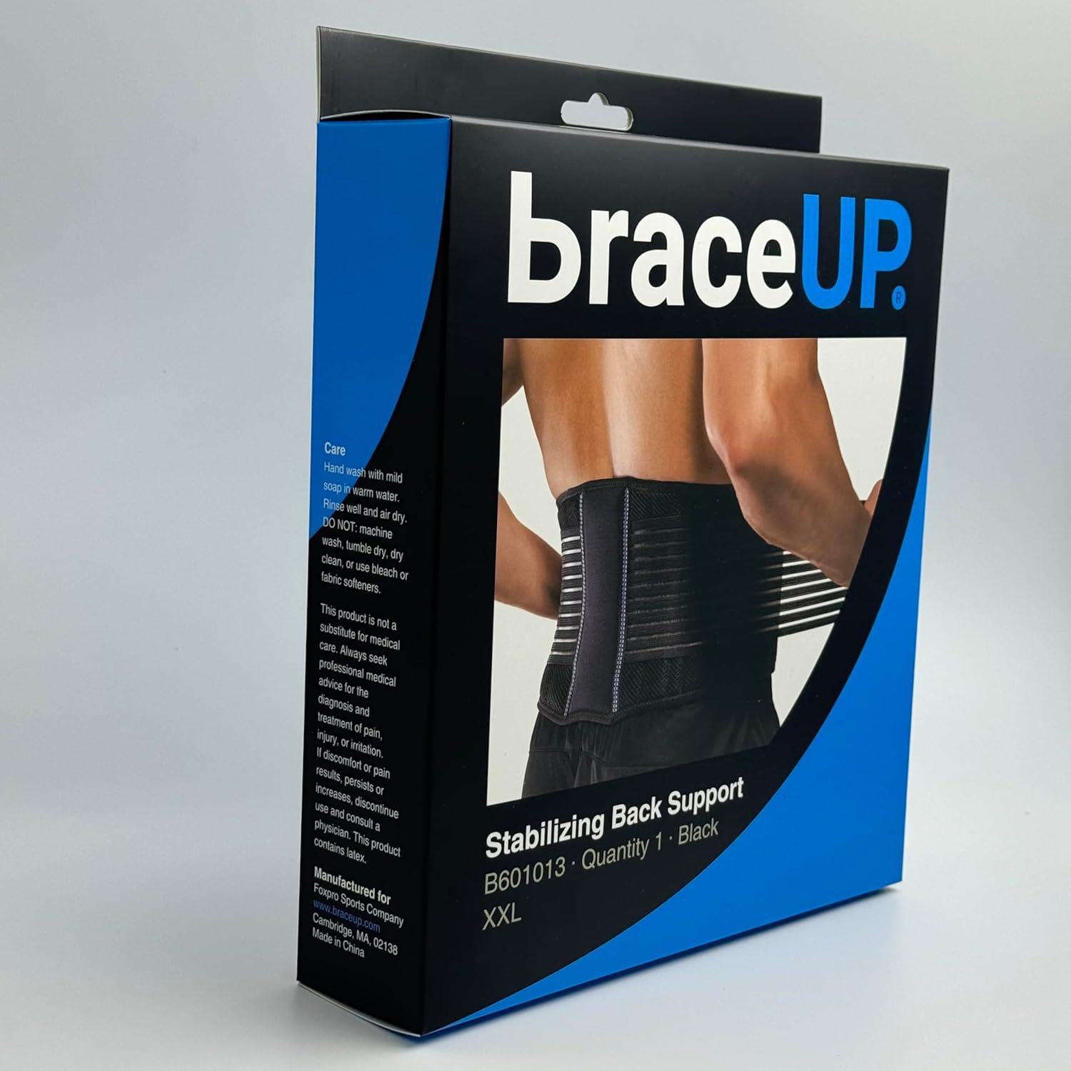 Cinturón Lumbar BraceUP XXL para Alivio de Espalda Baja