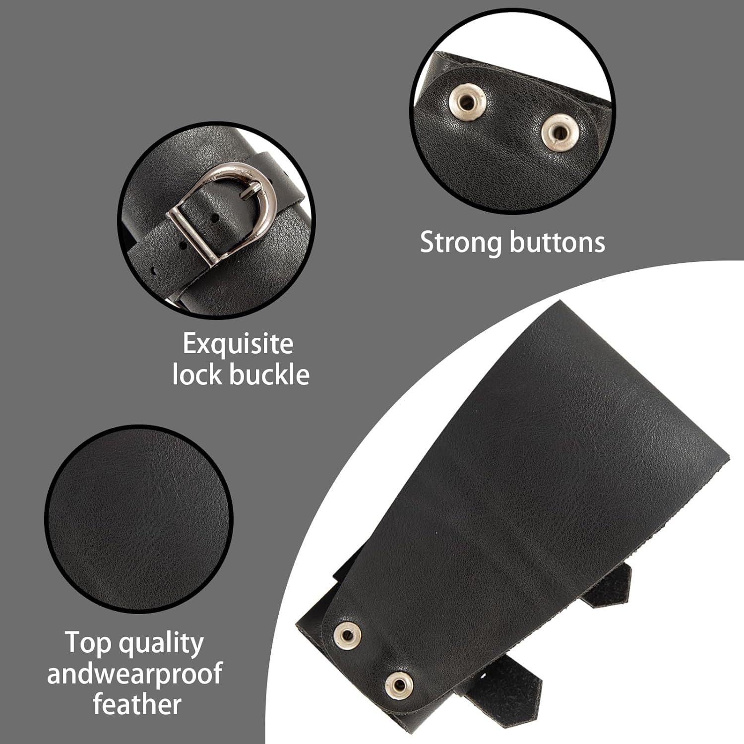 Funda de Daga Medieval Degpum Ajustable de Cuero Negro