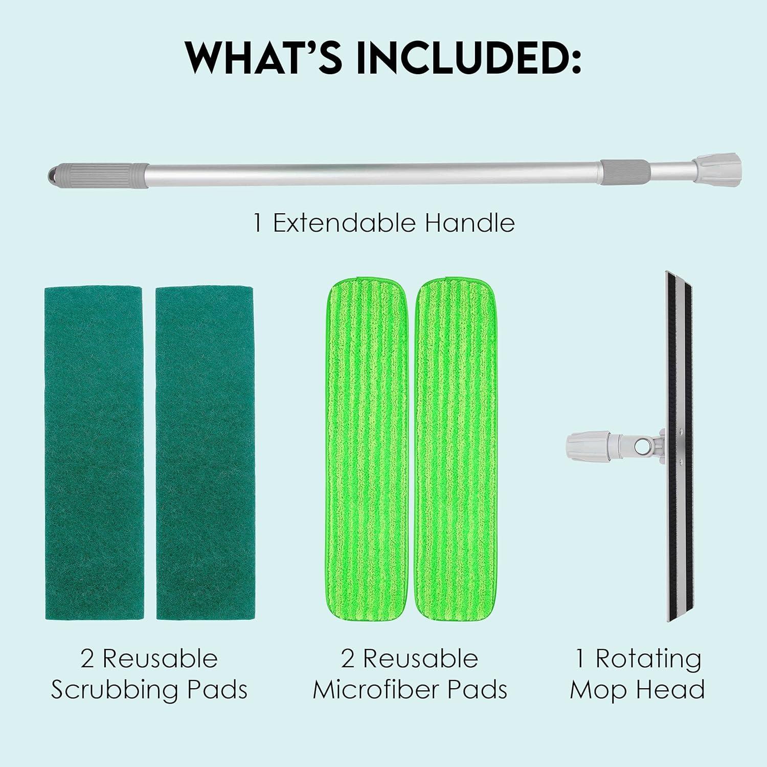 Mopa de Suelo Turbo 18" Microfibra Reutilizable con Mango Extensible