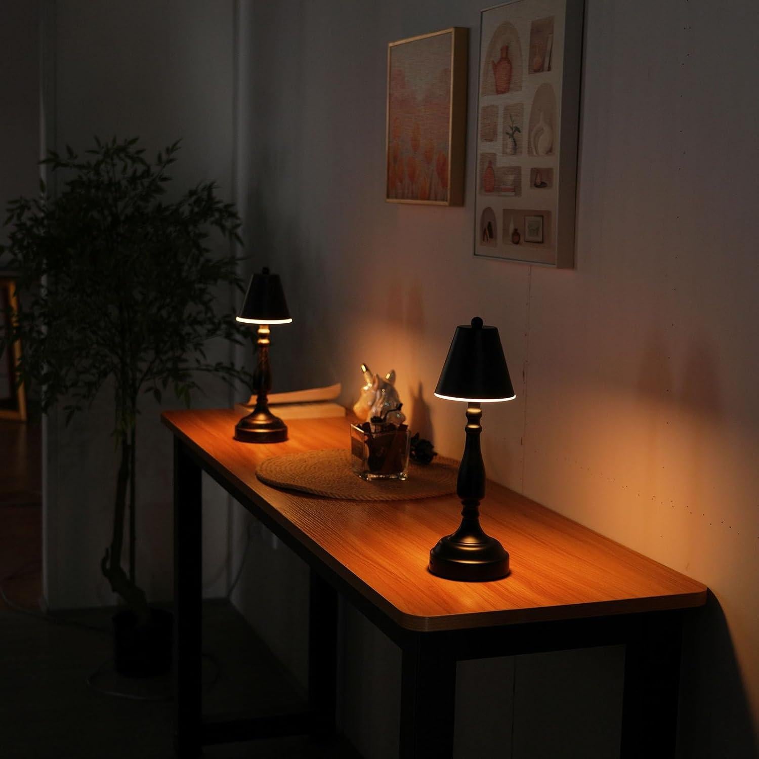 Lámpara de Mesa Recargable UMEXUS LED Táctil Regulable Negra