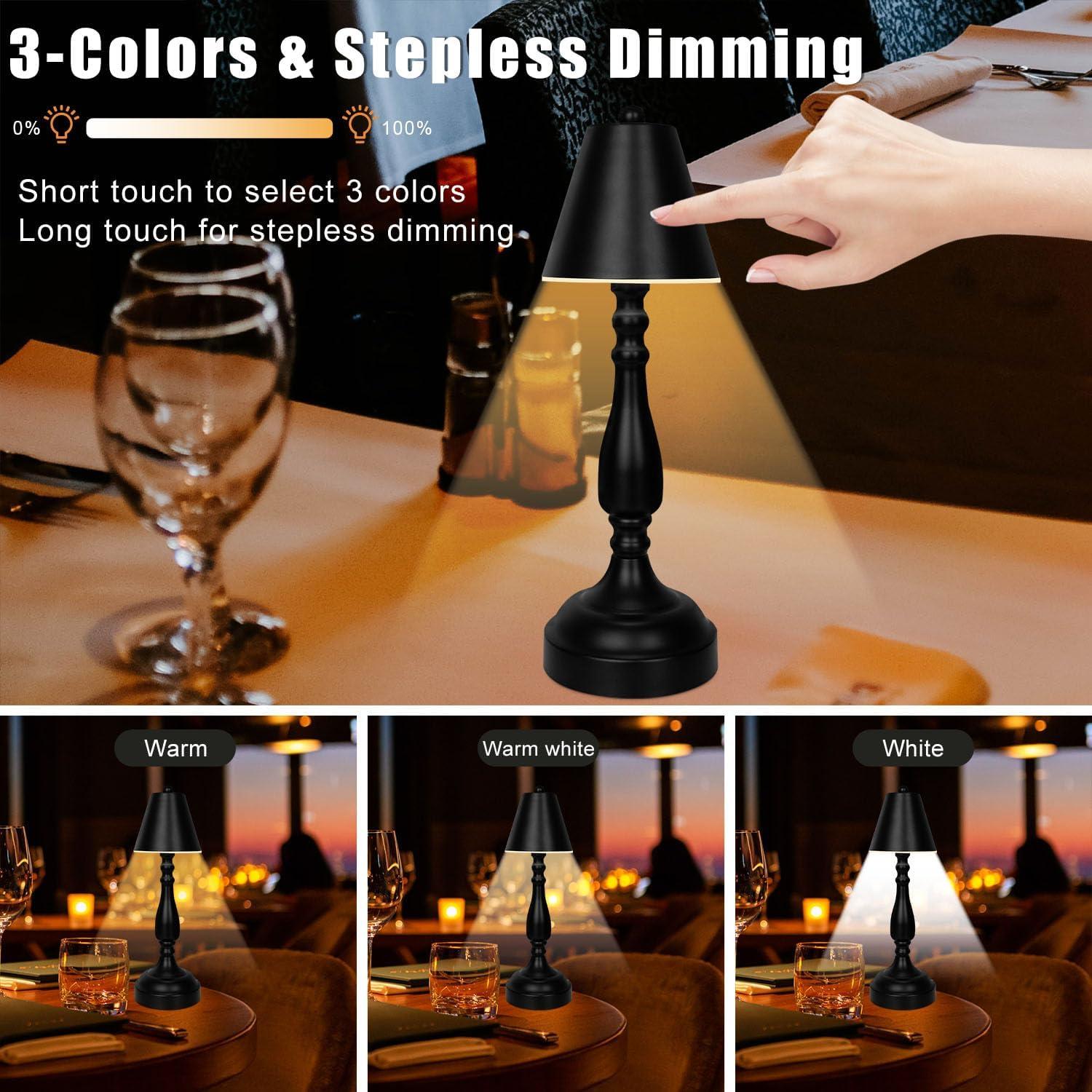 Lámpara de Mesa Recargable UMEXUS LED Táctil Regulable Negra