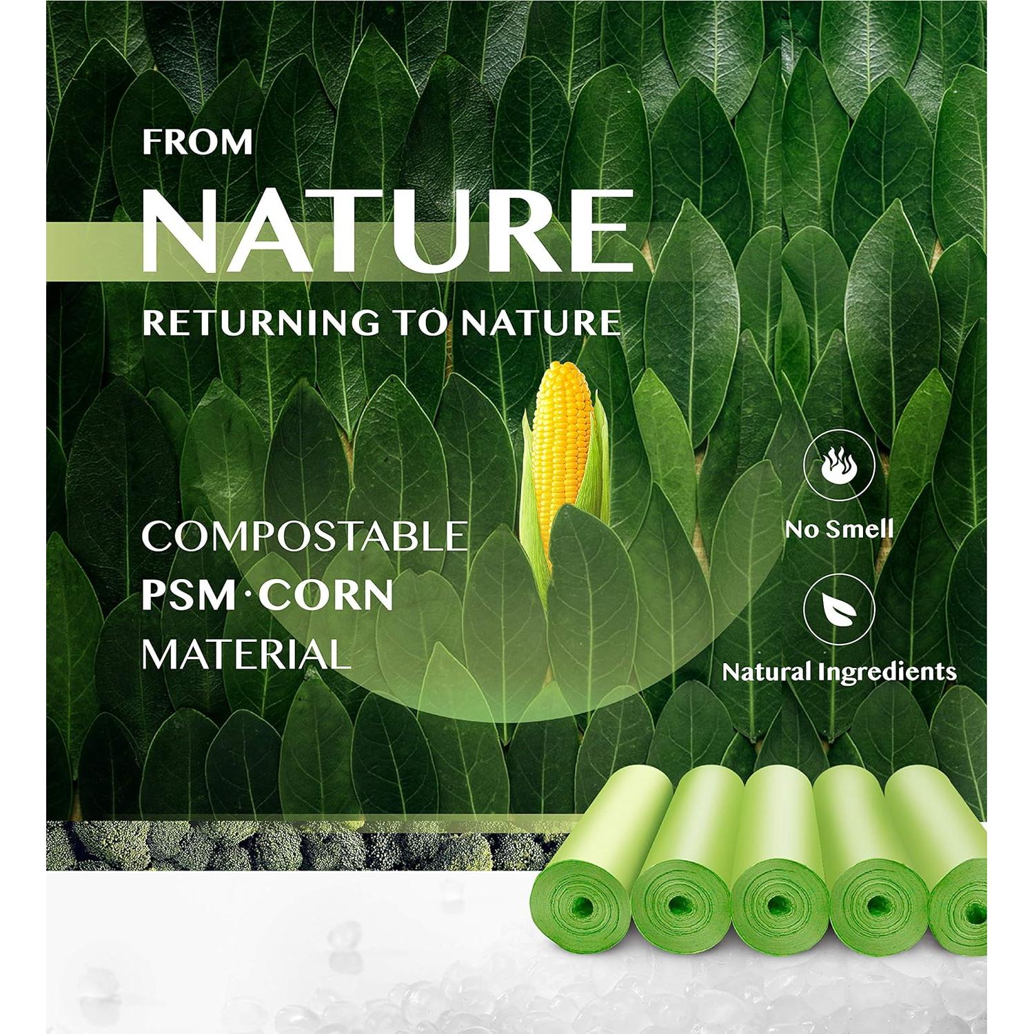 Bolsas de Basura Compostables FORID 150 Unidades 4.5 Litros Verde