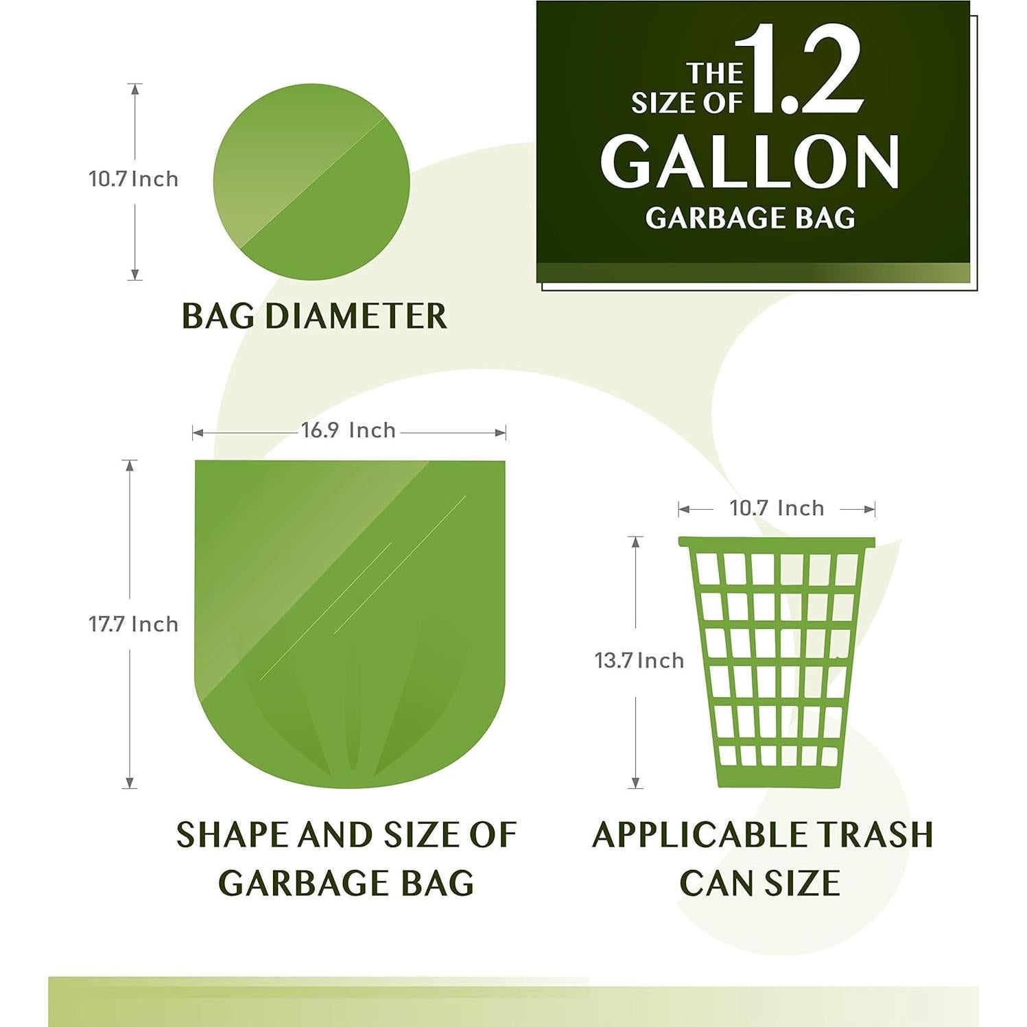 Bolsas de Basura Compostables FORID 150 Unidades 4.5 Litros Verde