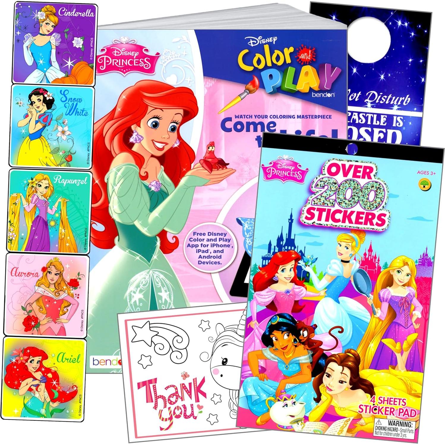 PrincessSticker Activity Set - Bundle Includes Disney Princess Stickers Set with Stickers, Reward Stickers, and More