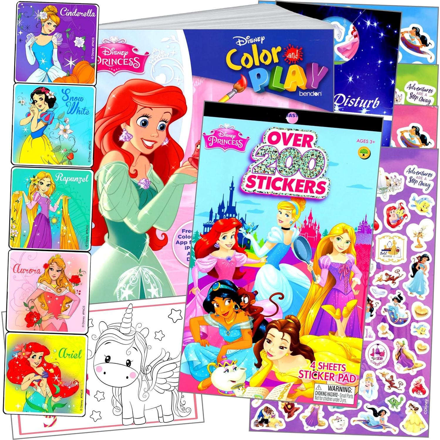 PrincessSticker Activity Set - Bundle Includes Disney Princess Stickers Set with Stickers, Reward Stickers, and More