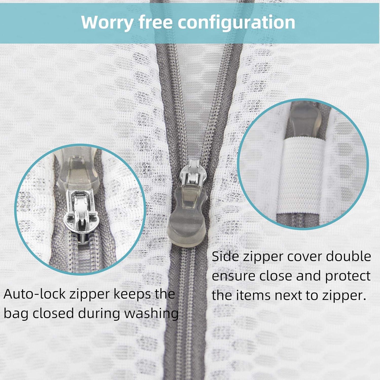 GOGOODA Juego de 2 Bolsas de Lavandería de Malla 40x50cm y 51x61cm