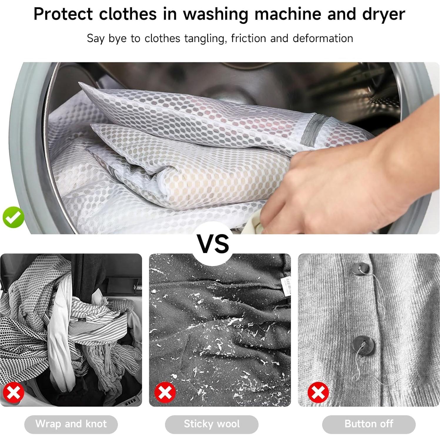 GOGOODA Juego de 2 Bolsas de Lavandería de Malla 40x50cm y 51x61cm