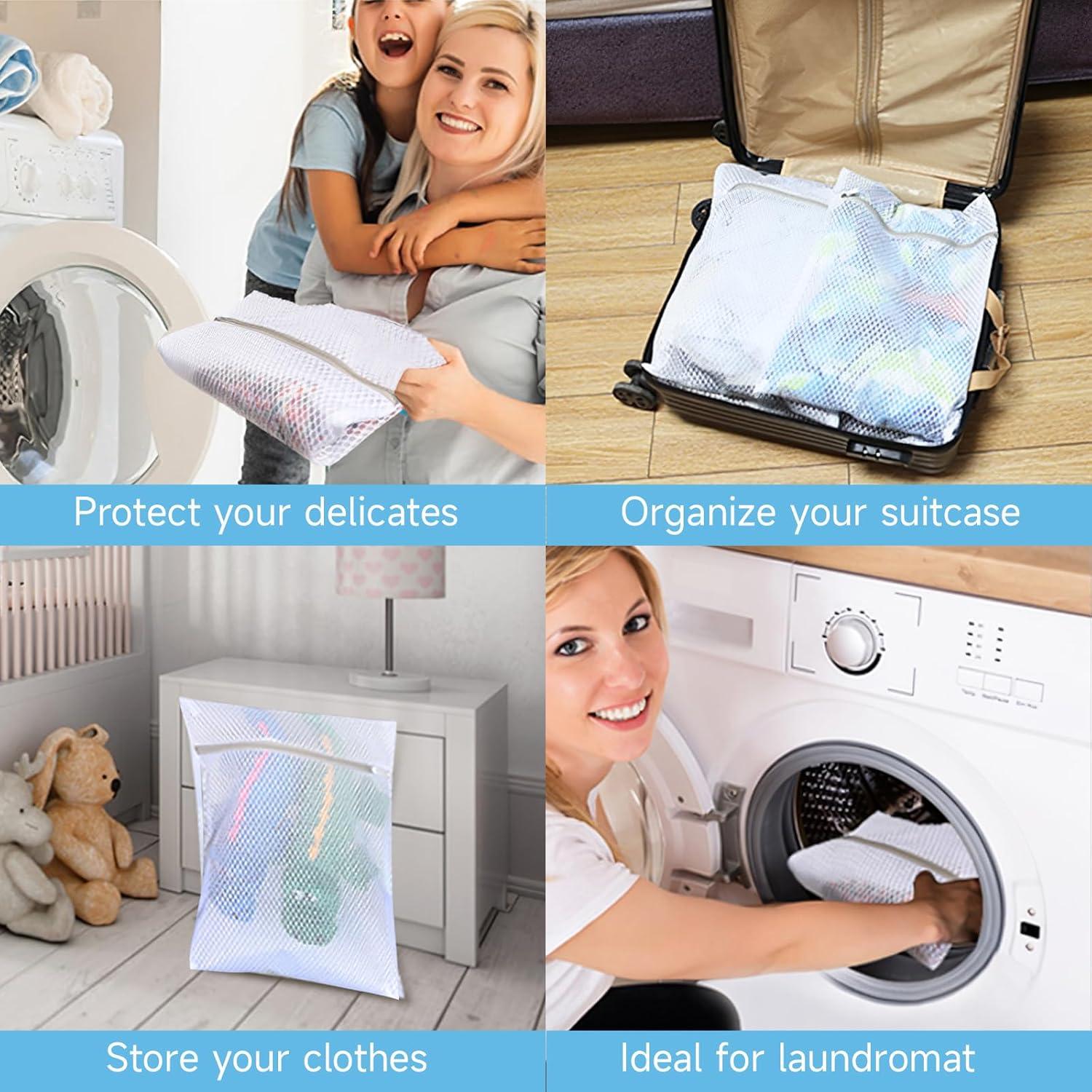 GOGOODA Juego de 2 Bolsas de Lavandería de Malla 40x50cm y 51x61cm