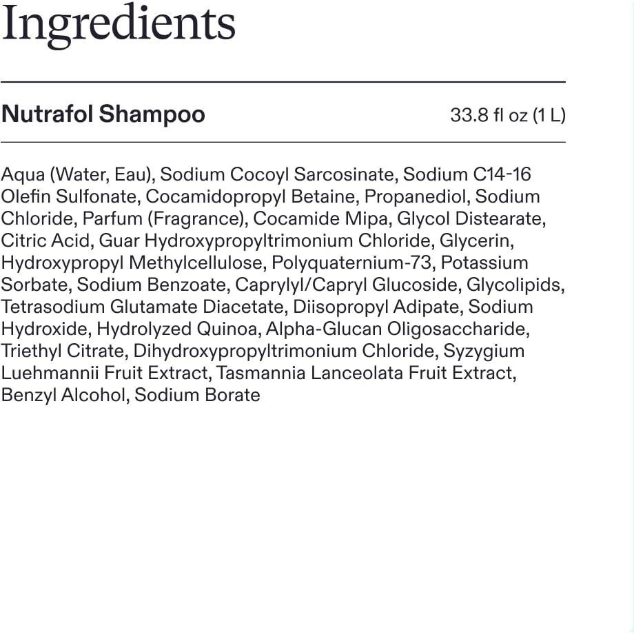 Champú Nutrafol 1L - Limpia e Hidrata Cabello Fino