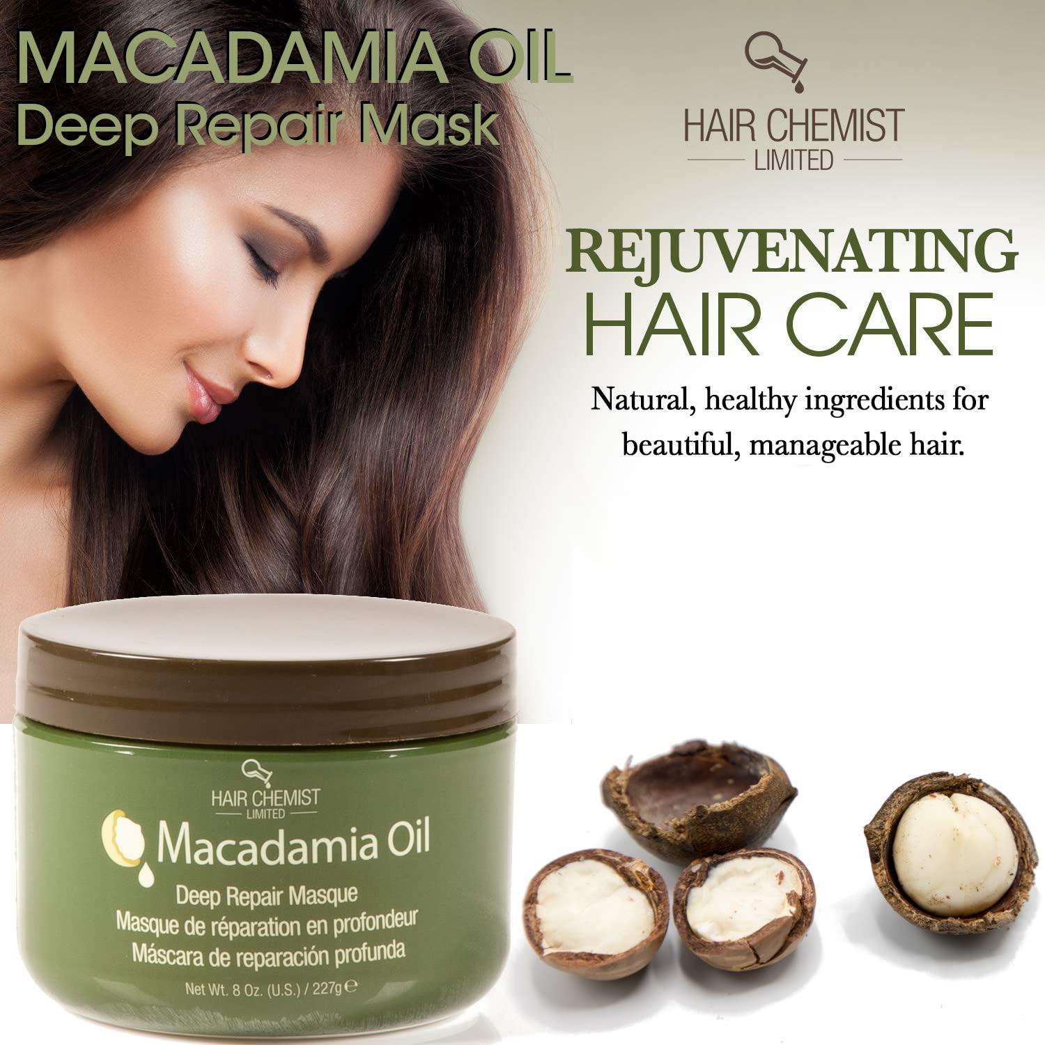 Mascarilla Reparadora Hair Chemist con Aceite de Macadamia 236.6 ml