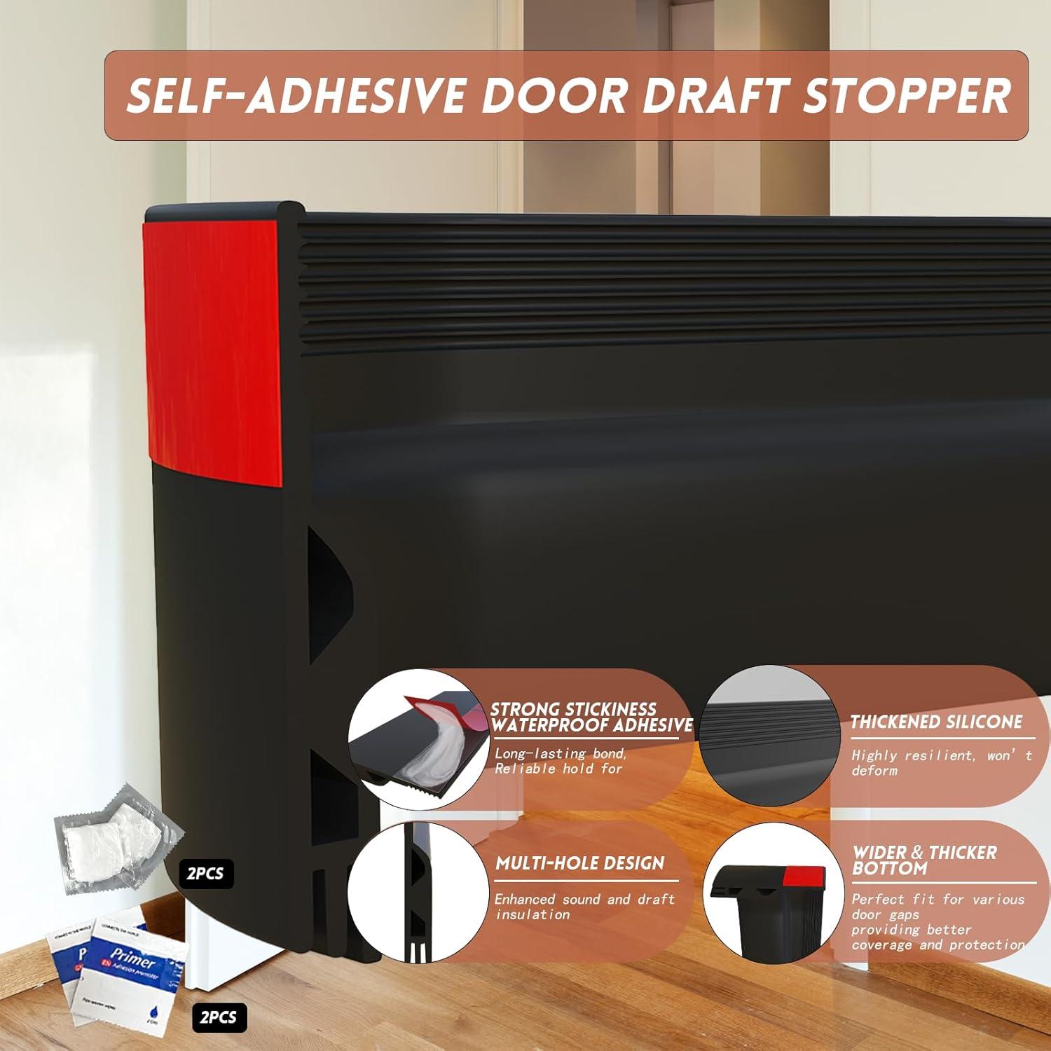 Tapón de Draft Floatlive 99 cm Negro para Puertas Interiores y Exteriores