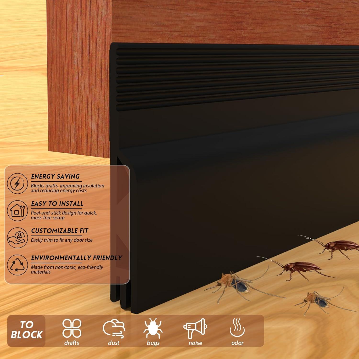 Tapón de Draft Floatlive 99 cm Negro para Puertas Interiores y Exteriores