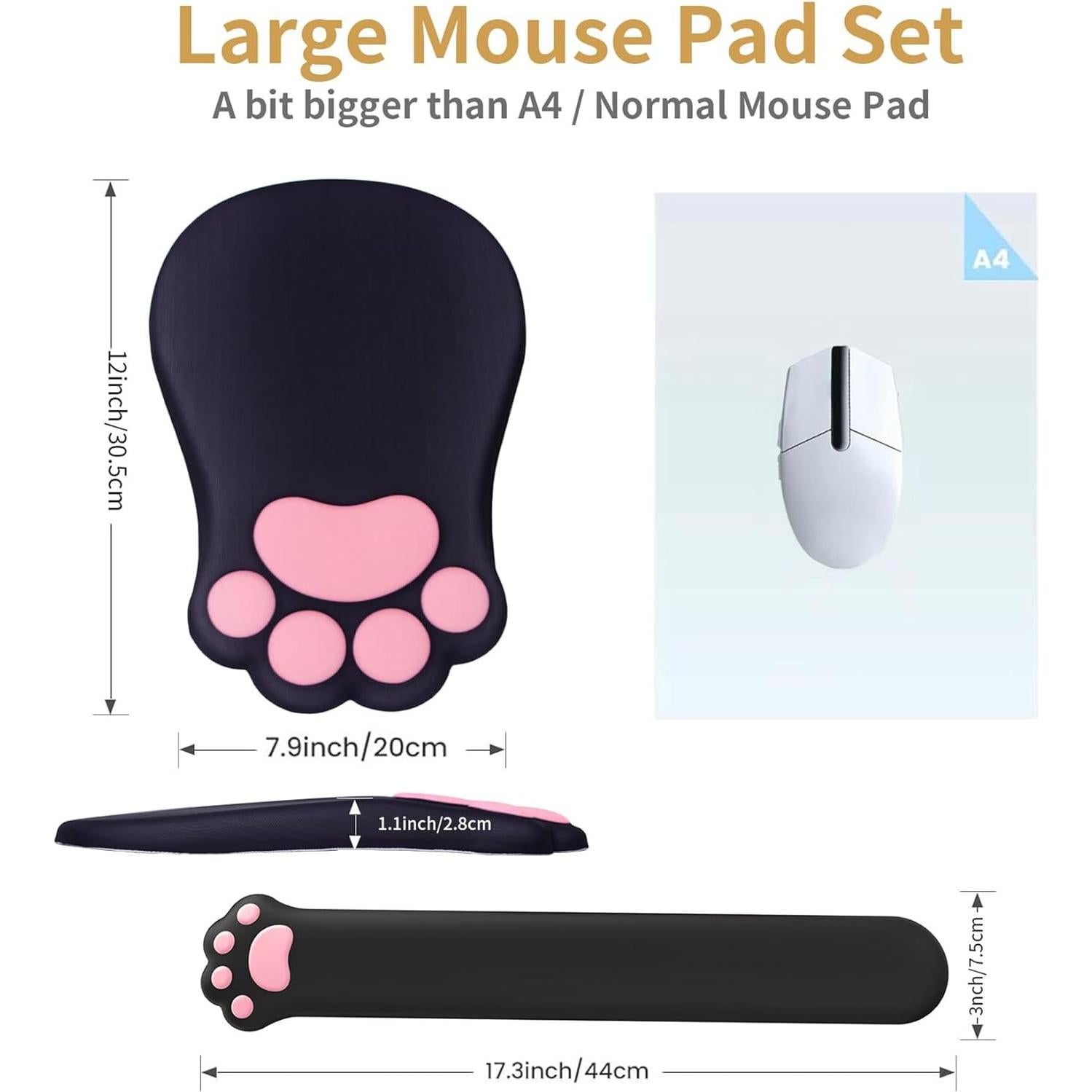 Almohadilla Ergonómica L-SPOUTTO 2 en 1 para Mouse y Teclado