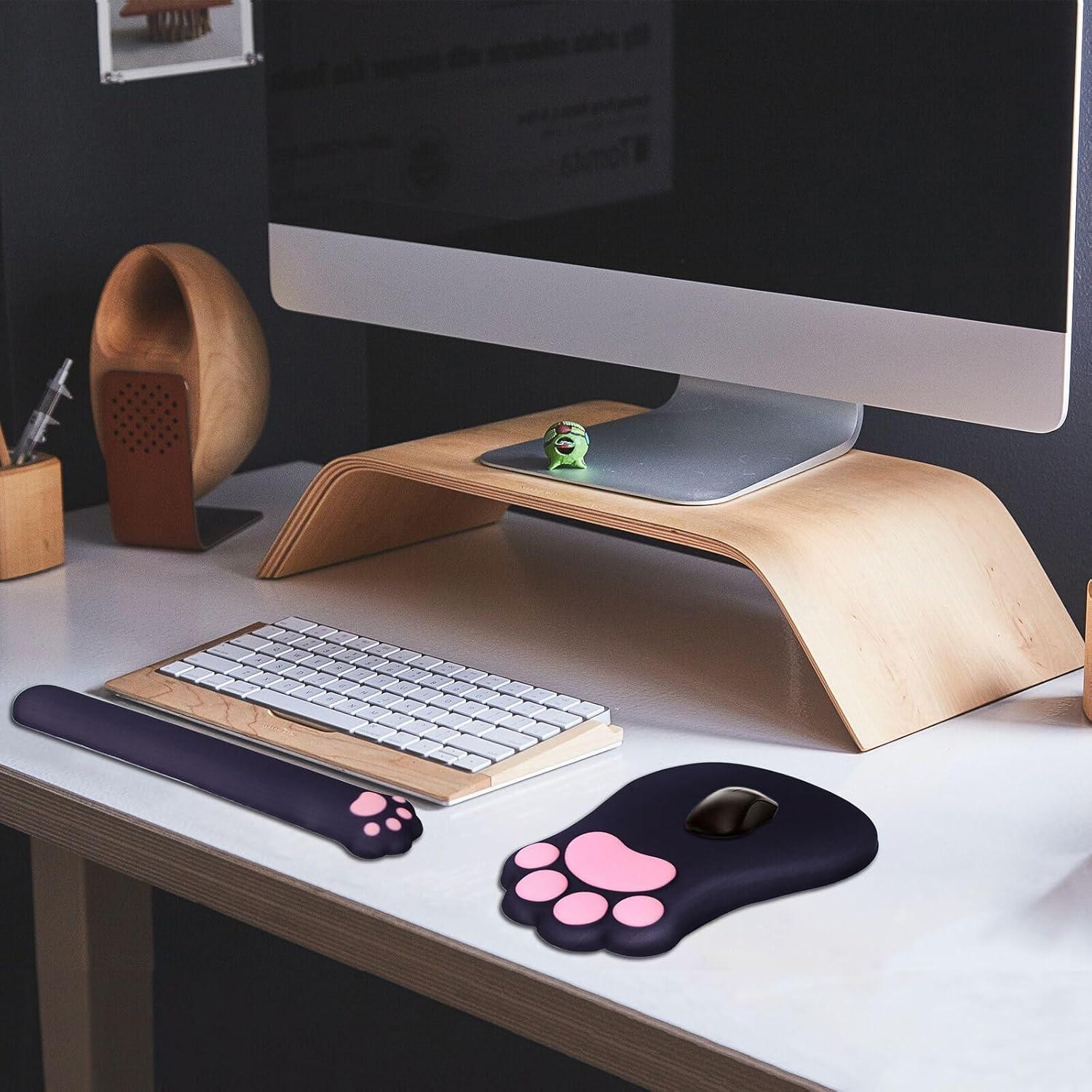 Almohadilla Ergonómica L-SPOUTTO 2 en 1 para Mouse y Teclado