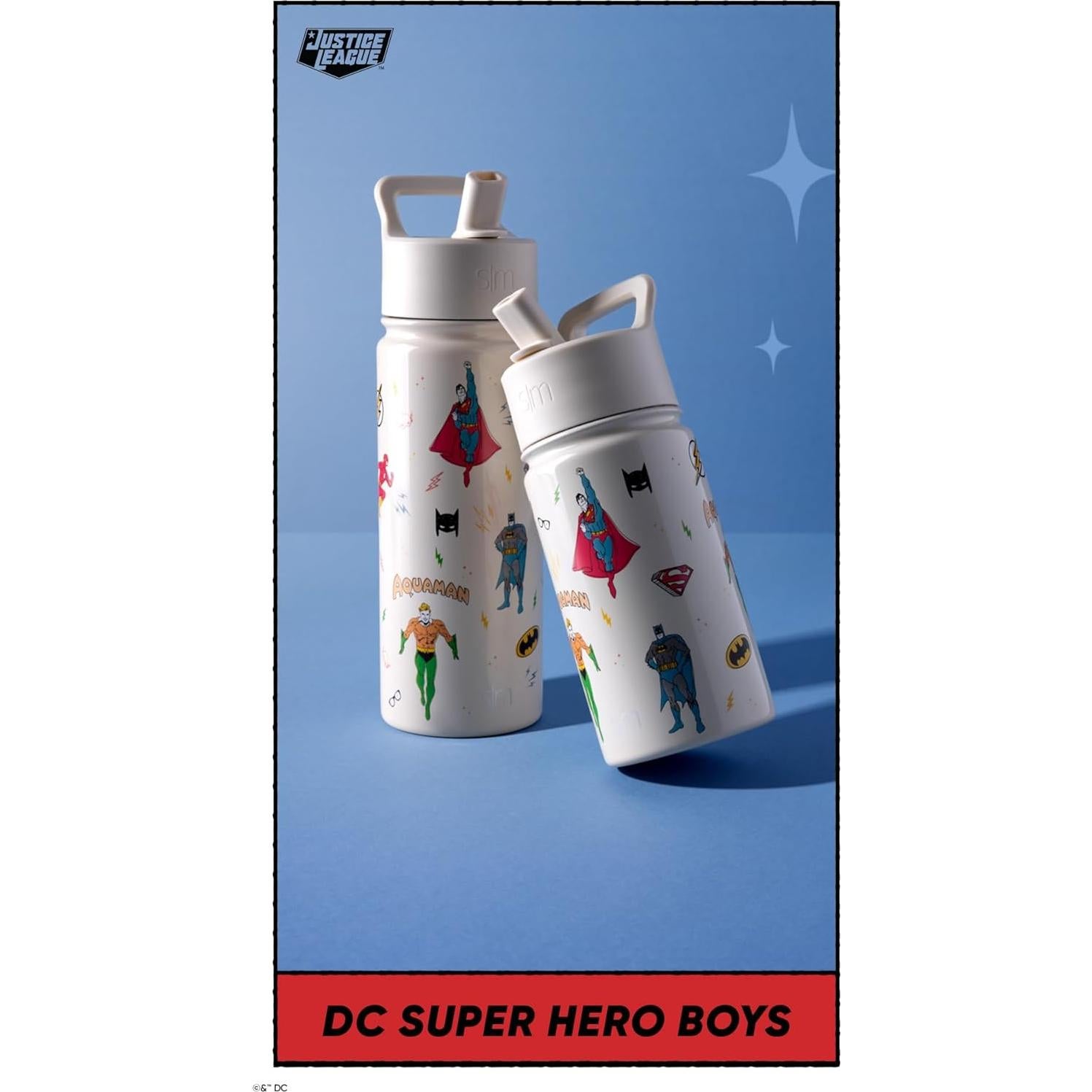 Botella de Agua Aislada Simple Modern 14oz Niños Superhéroes