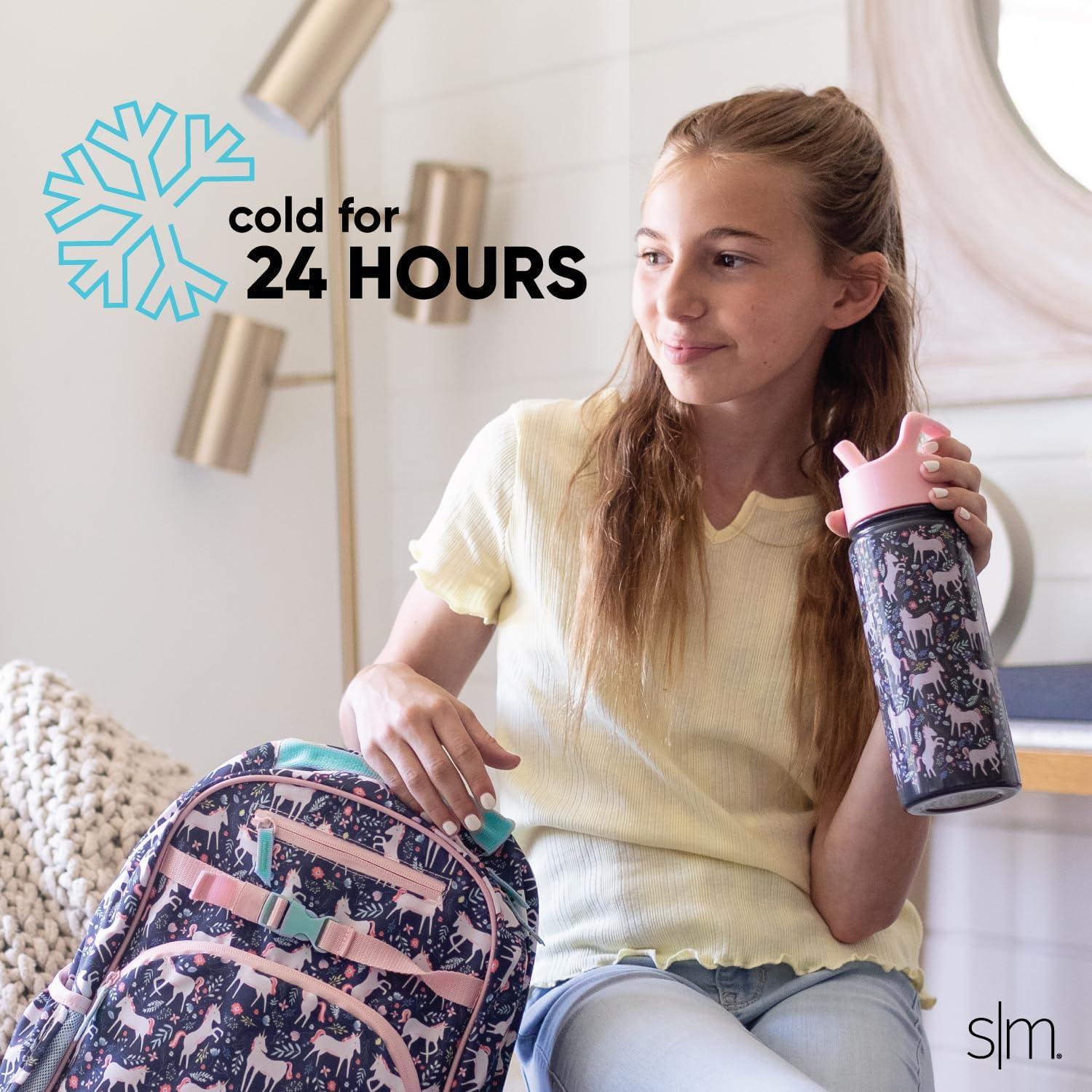 Botella de Agua Aislada Simple Modern 14oz Niños Superhéroes