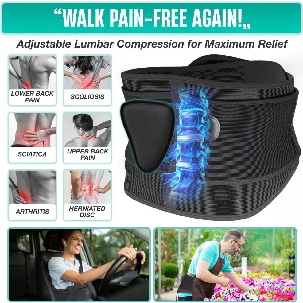 Faja Modvel Unisex XXL - Soporte Lumbar Alivio Dolor