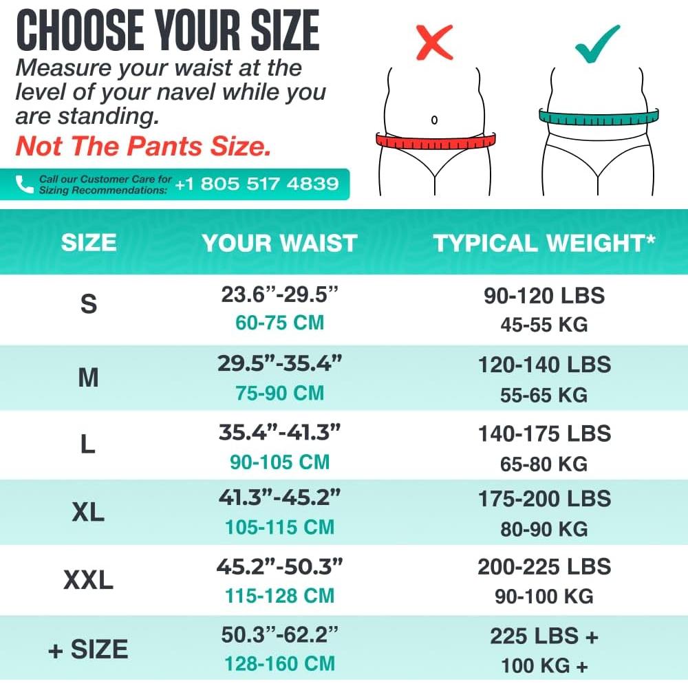 Faja Modvel Unisex XXL - Soporte Lumbar Alivio Dolor