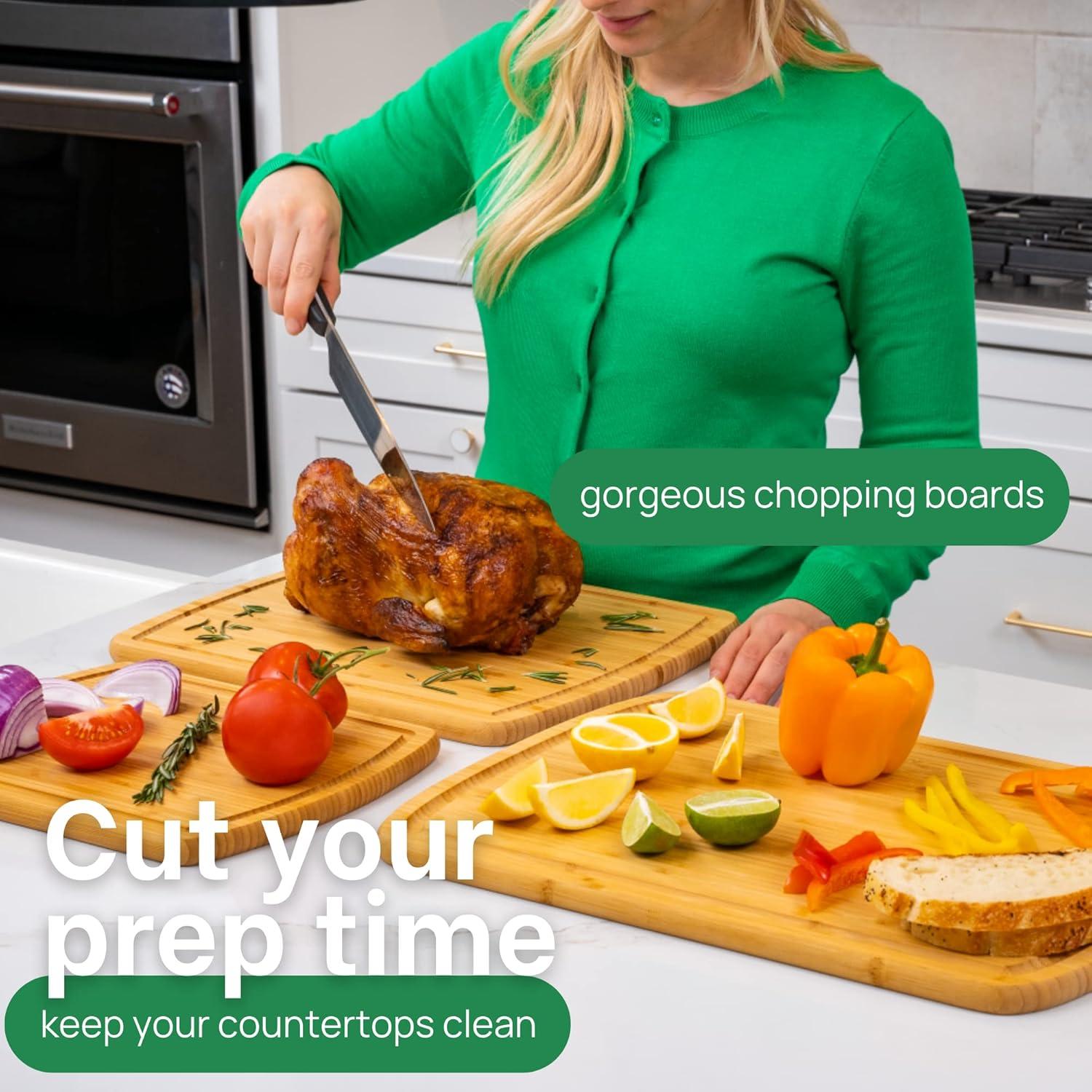 Juego de Tablas de Cortar de Bambú Greener Chef 3 Piezas