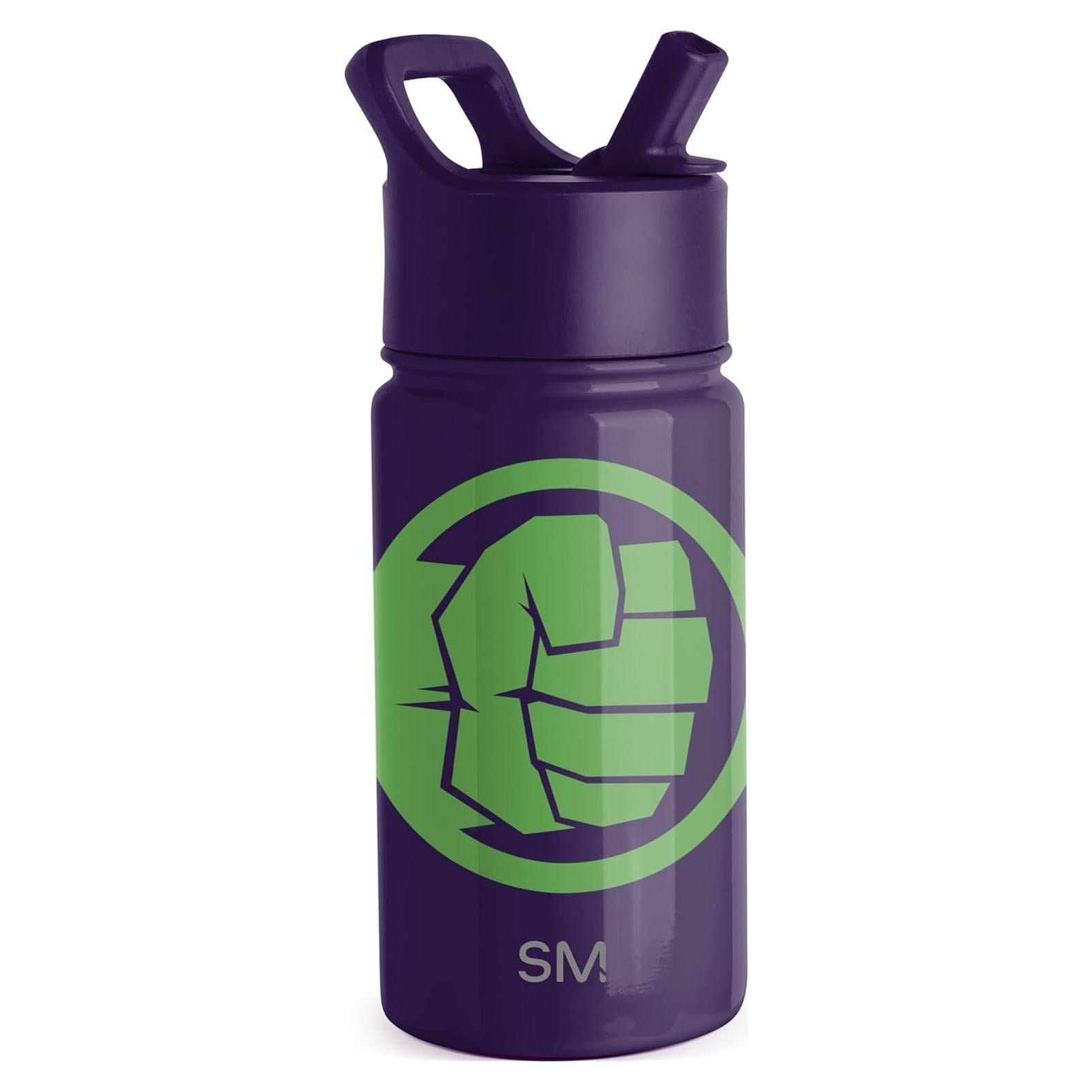 Botella de Agua Simple Modern Marvel Hulk 414ml con Popote