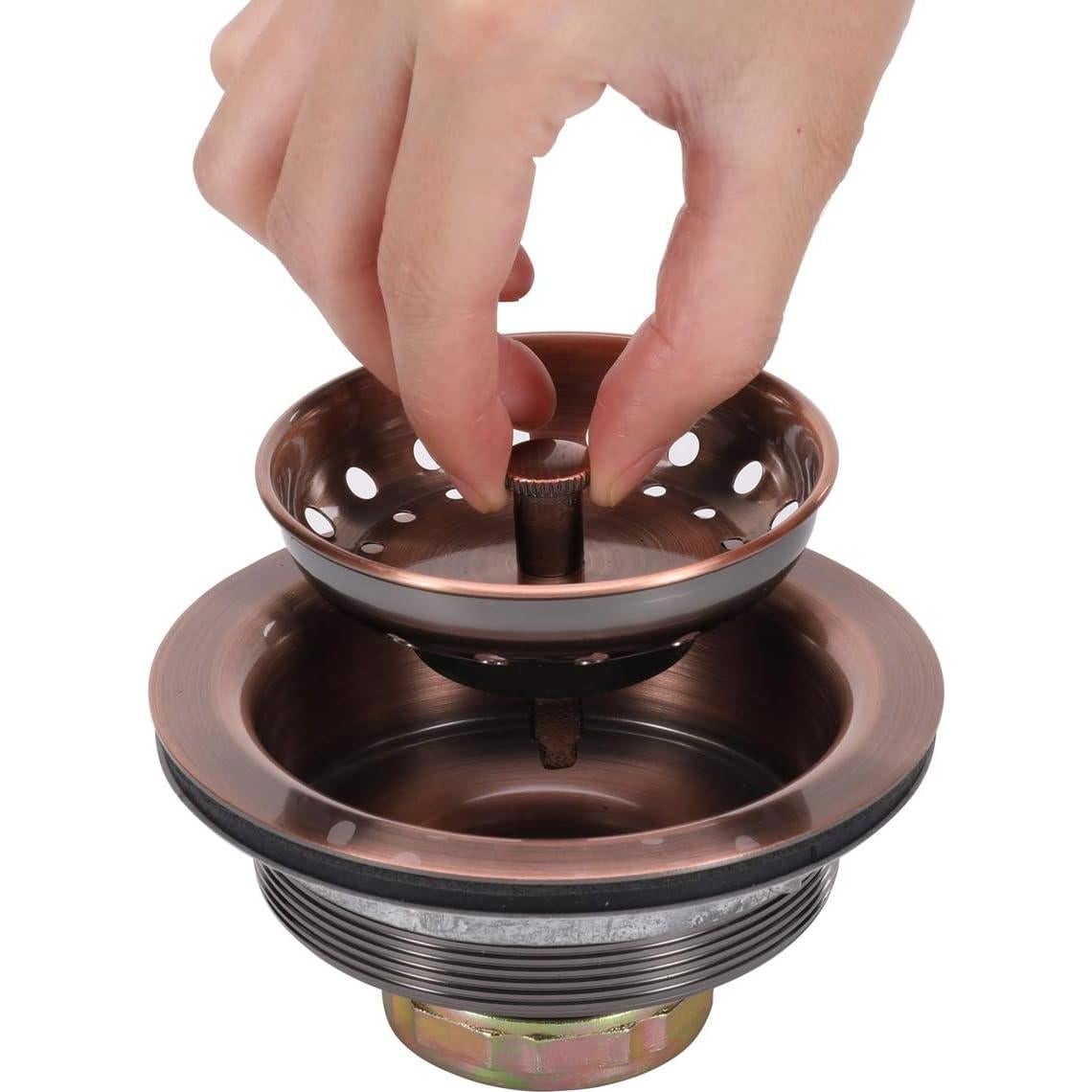 Drenaje de Fregadero KONE 8.89 cm Acero Inoxidable Cobre Antiguo