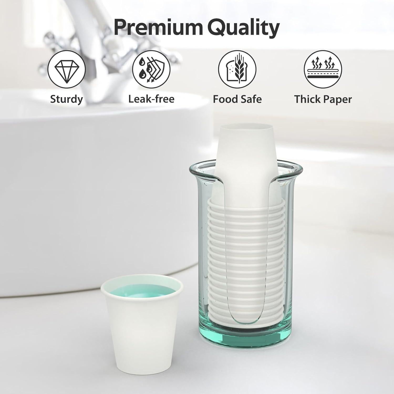 200 Vasos Desechables de Papel 3 oz Dealusy - A Prueba de Fugas