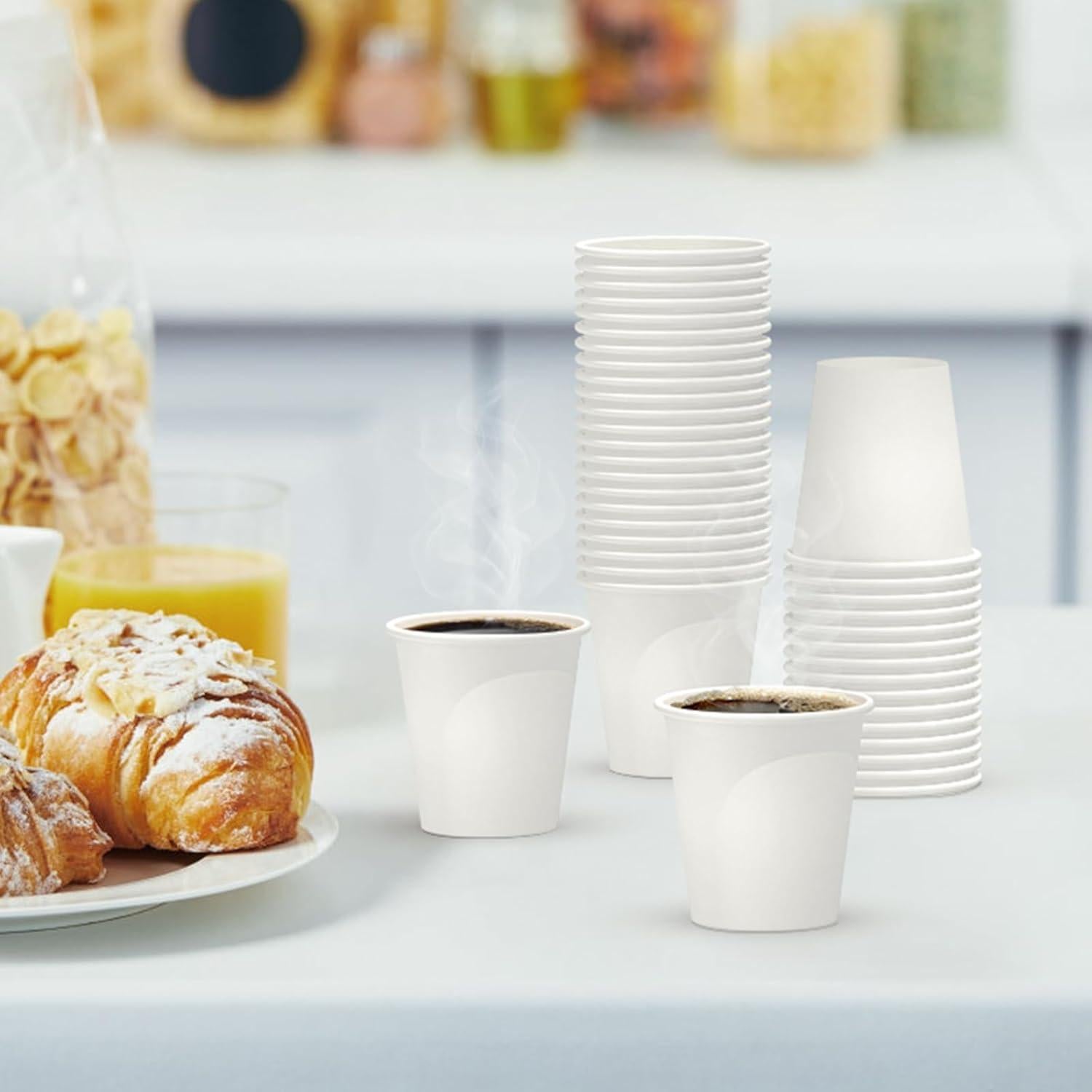 200 Vasos Desechables de Papel 3 oz Dealusy - A Prueba de Fugas