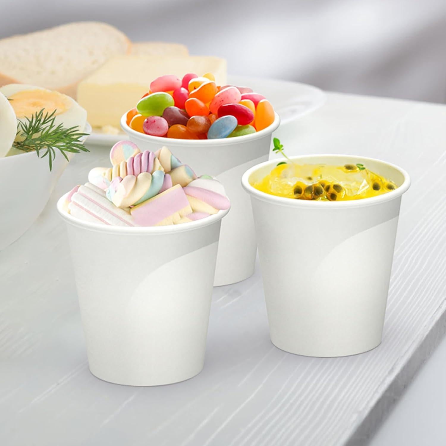 200 Vasos Desechables de Papel 3 oz Dealusy - A Prueba de Fugas