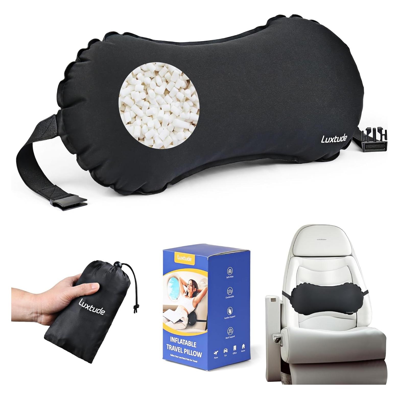 Almohada Lumbar Inflable Luxtude para Viajes y Oficina