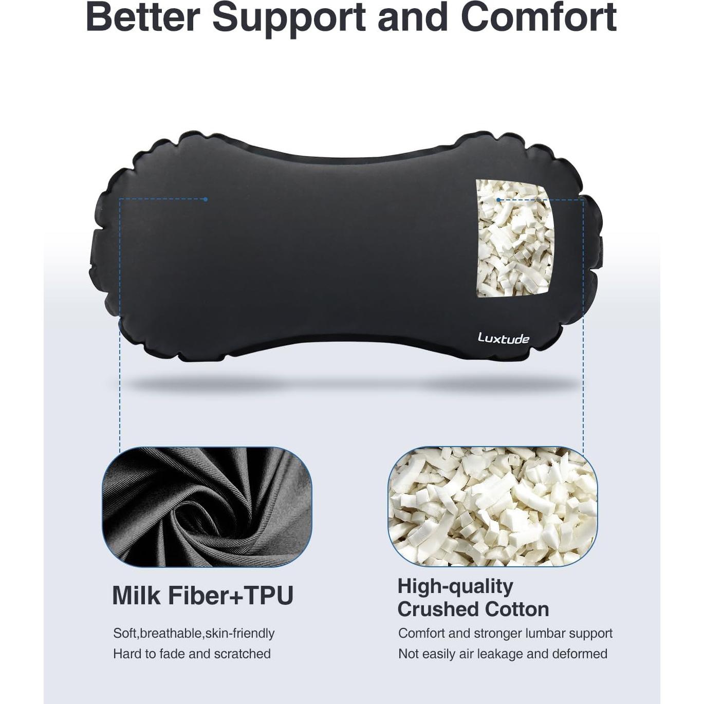 Almohada Lumbar Inflable Luxtude para Viajes y Oficina