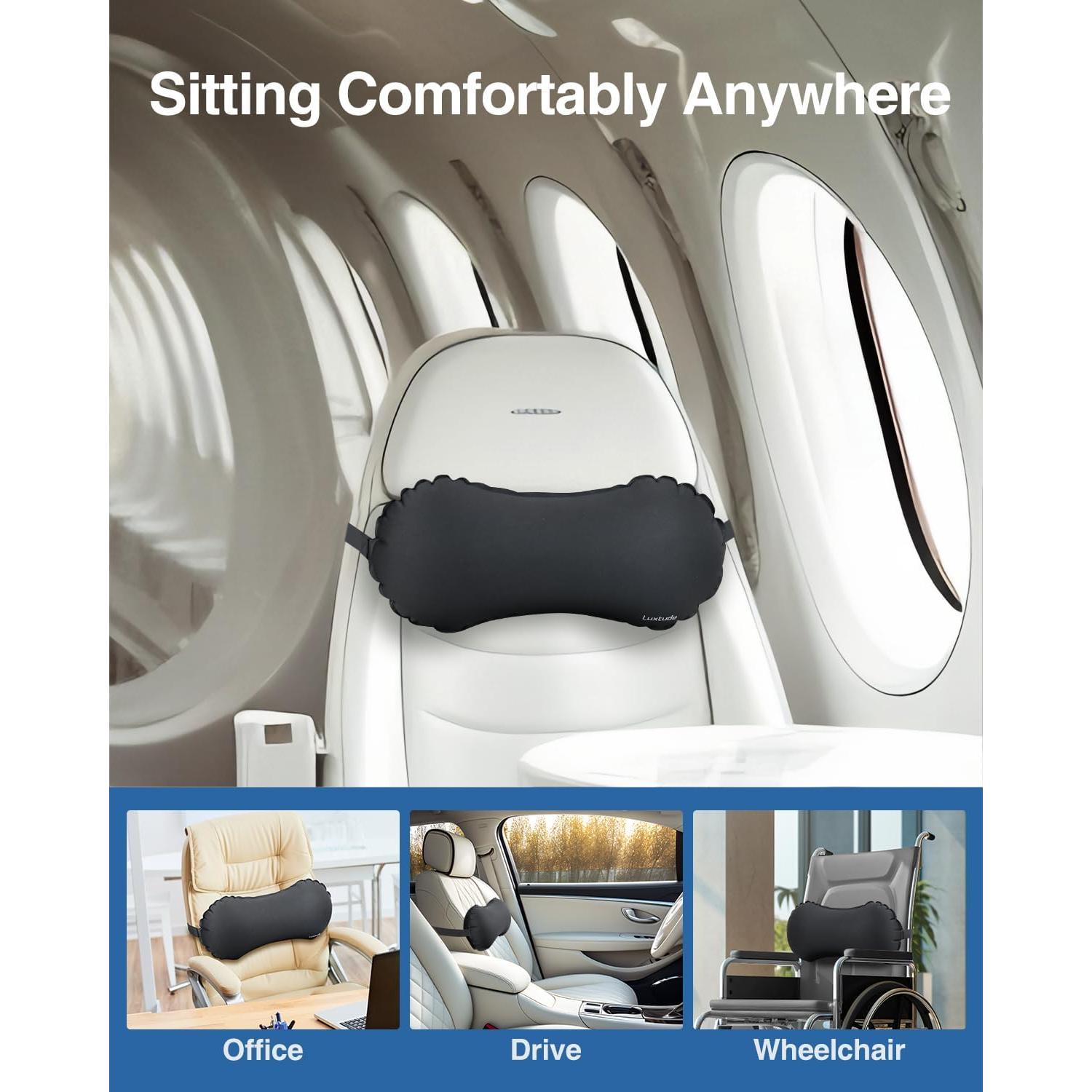 Almohada Lumbar Inflable Luxtude para Viajes y Oficina