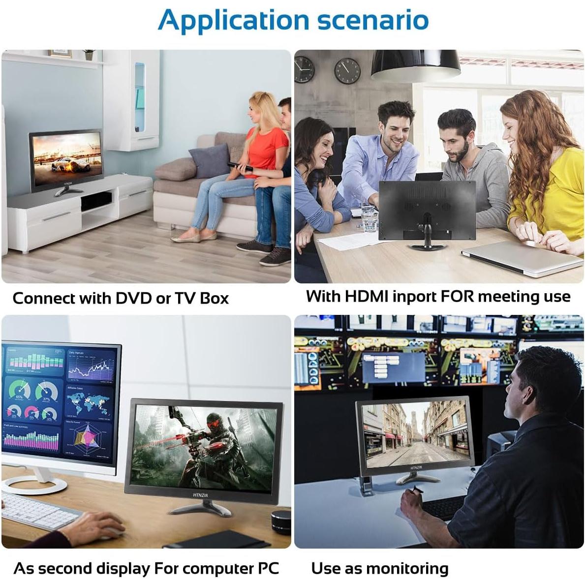 Monitor de PC 15.6" FHD LED Kenowa HTNZIR HDMI VGA