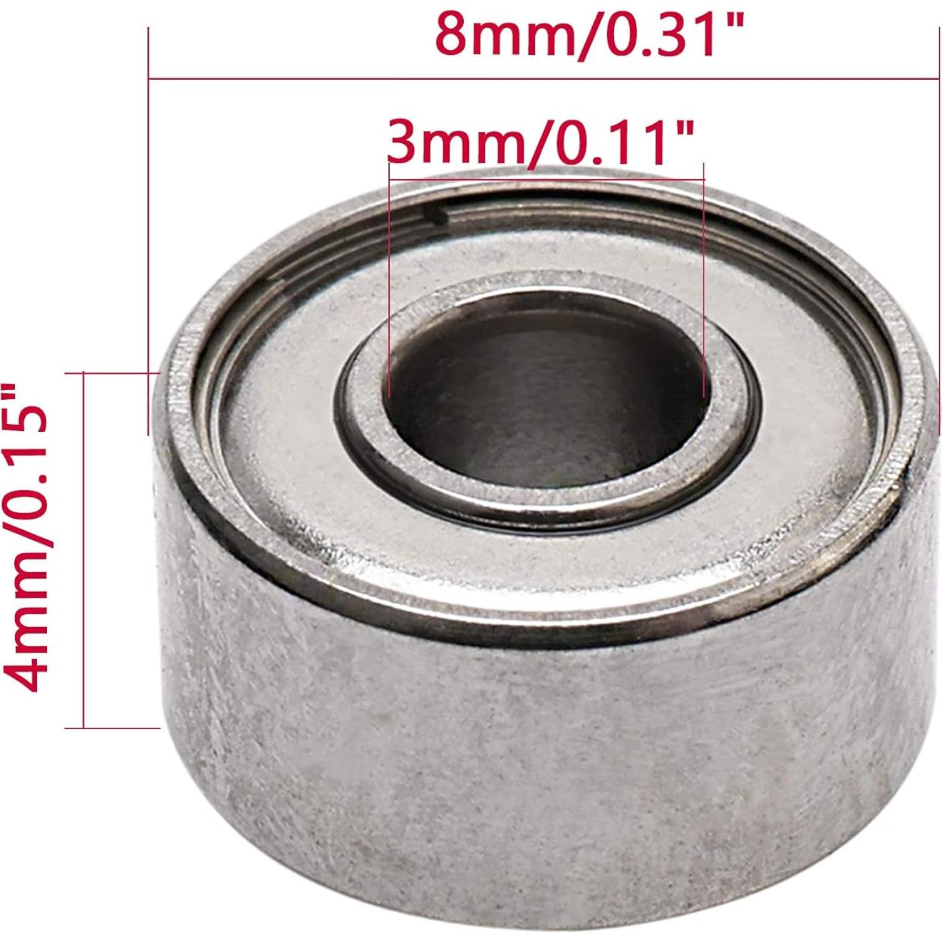 Rodamientos de Bolas Miniatura JiuWu 3x8x4 mm Paquete de 10