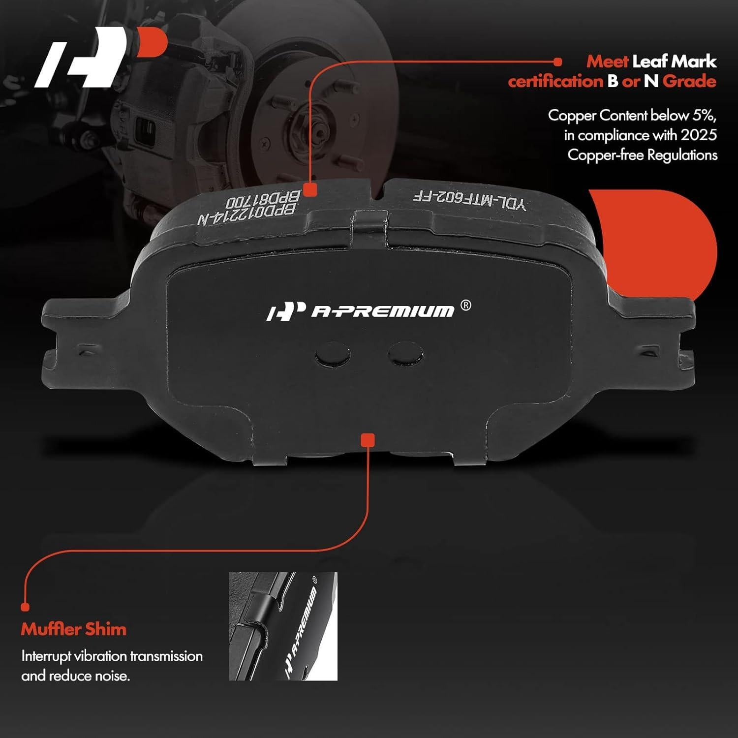 A-Premium 10.83 inch(275 mm) Front Drilled and Slotted Disc Brake Rotors + Ceramic Pads Kit Compatible with Select Scion and Toyota Models - tC 2005-2010 2.4L, Celica 2000-2005 1.8L, 6-PC Set