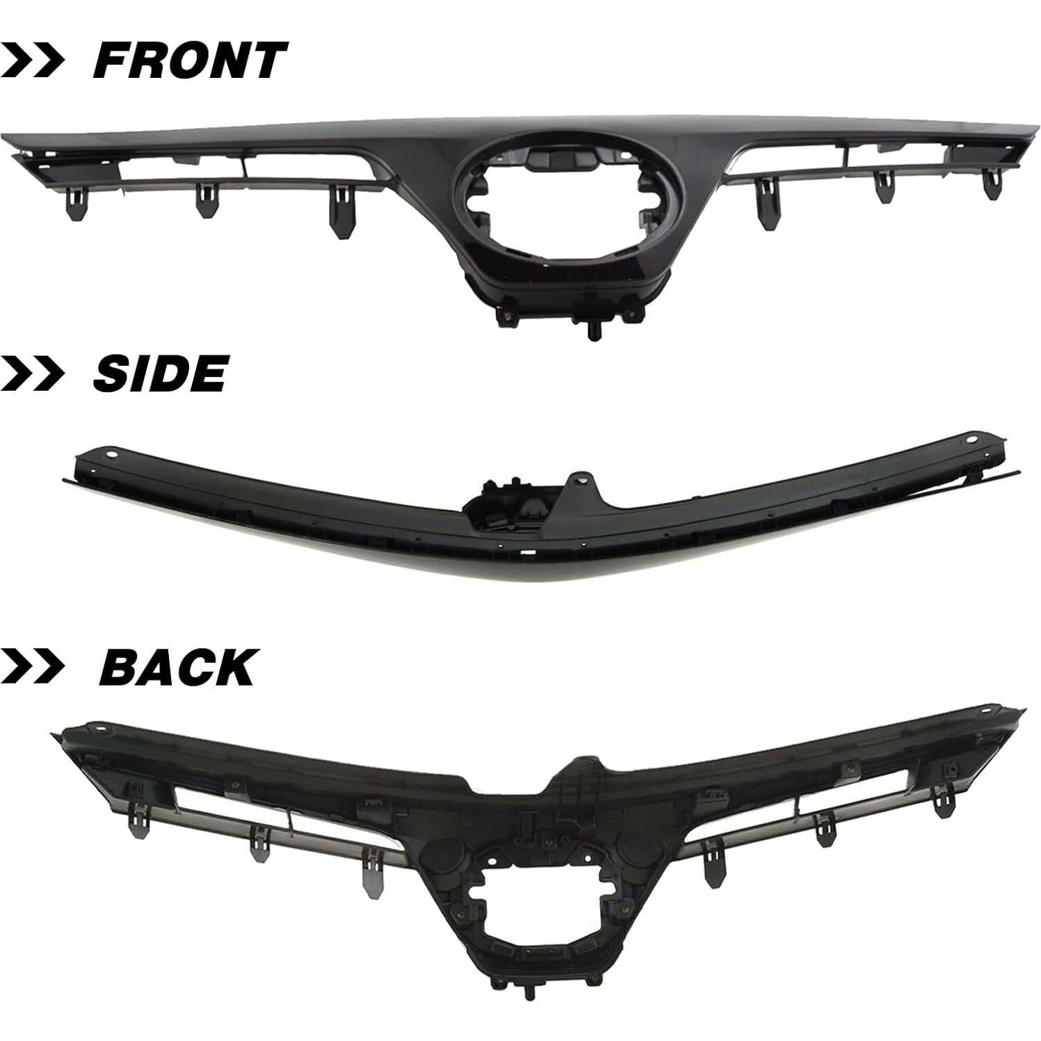 Front Upper & Lower Bumper Grille Assembly Fit For 2017 2018 2019 Toyota Corolla SE XSE Front Bumper Grill Guard Replacement | 5311202740/5310502010C0